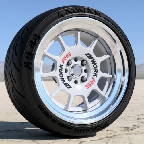WORK EMOTION RS11 16 INCH RIMS WITH ADVAN TIRES FOR SCALE MODELS 3D print model_1