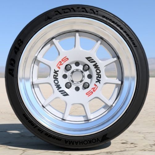 WORK EMOTION RS11 16 INCH RIMS WITH ADVAN TIRES FOR SCALE MODELS 3D print model_4