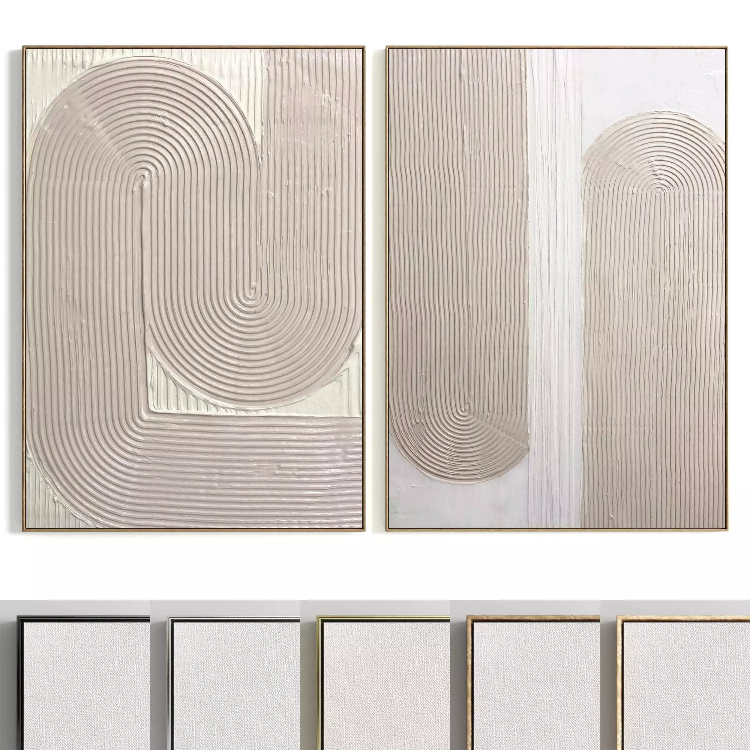 Plaster Two Photo Frame 354 Low-poly 3D model_0