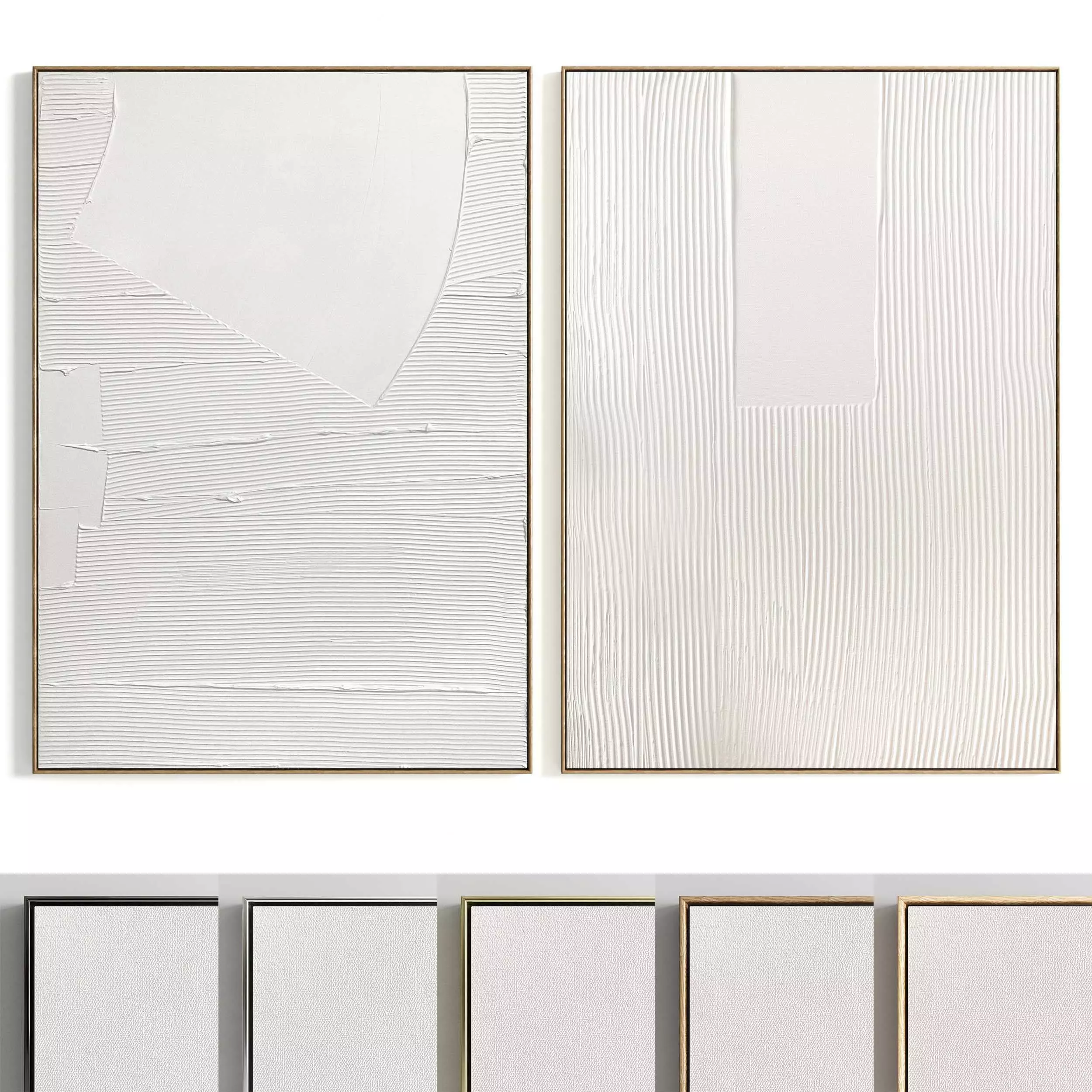 Plaster Two Photo Frame 357 Low-poly 3D model_0