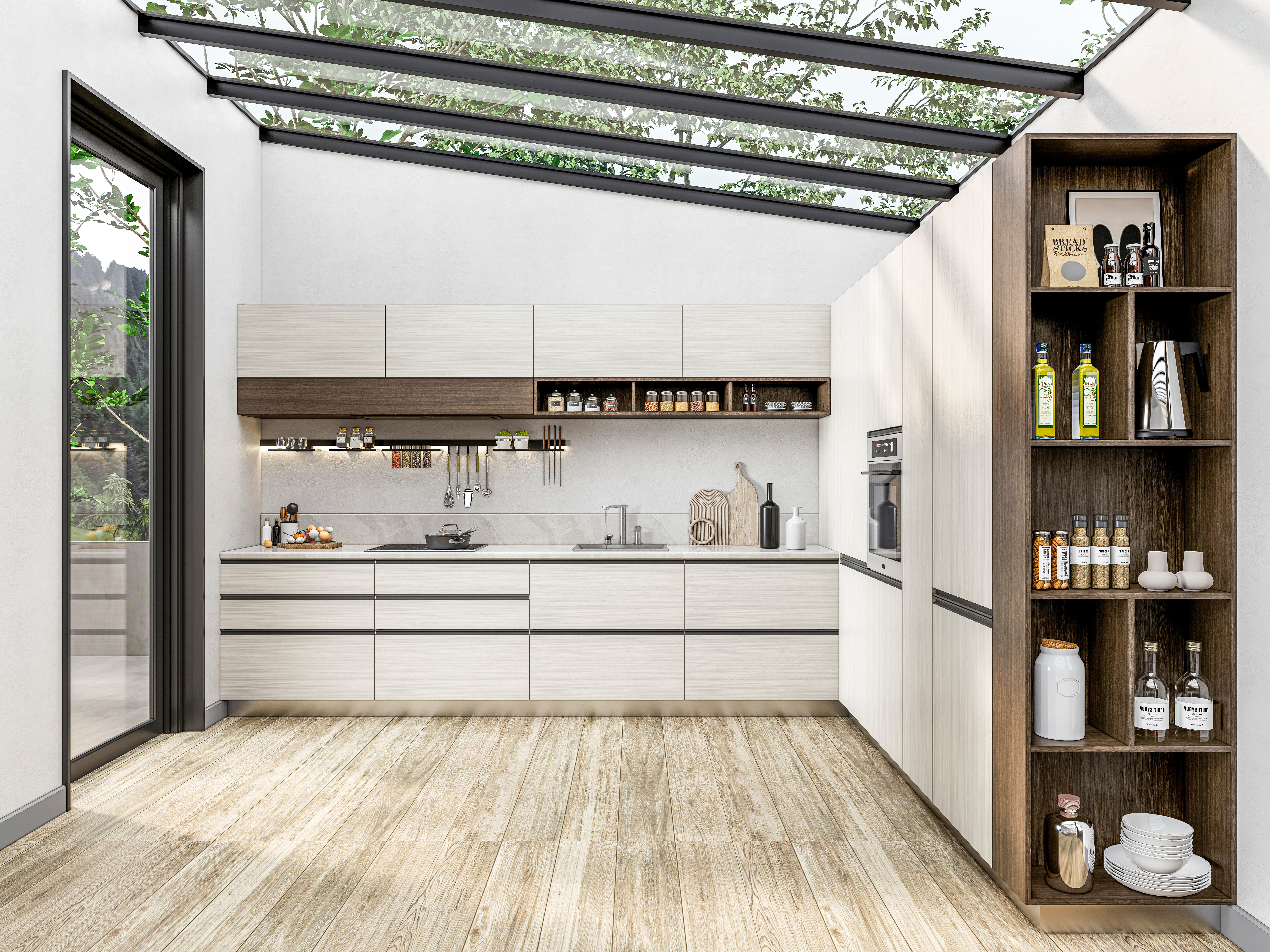 Kitchen fully parametric  Resizable manufacturable  0020 3D model_1