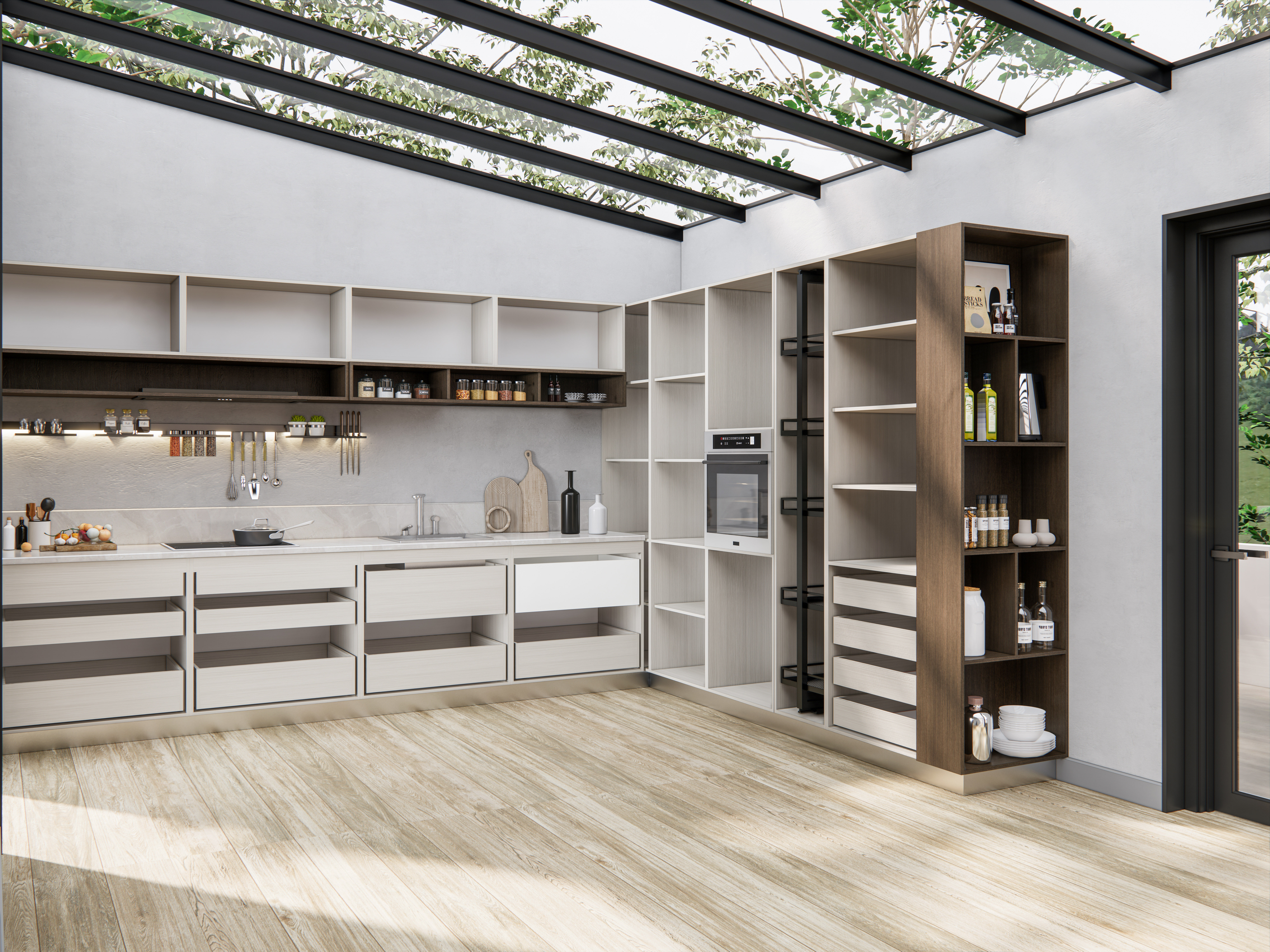 Kitchen fully parametric  Resizable manufacturable  0020 3D model_4