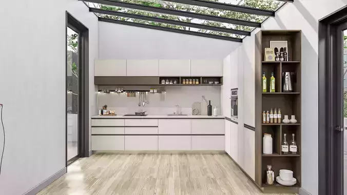 Kitchen fully parametric  Resizable manufacturable  0020 3D model