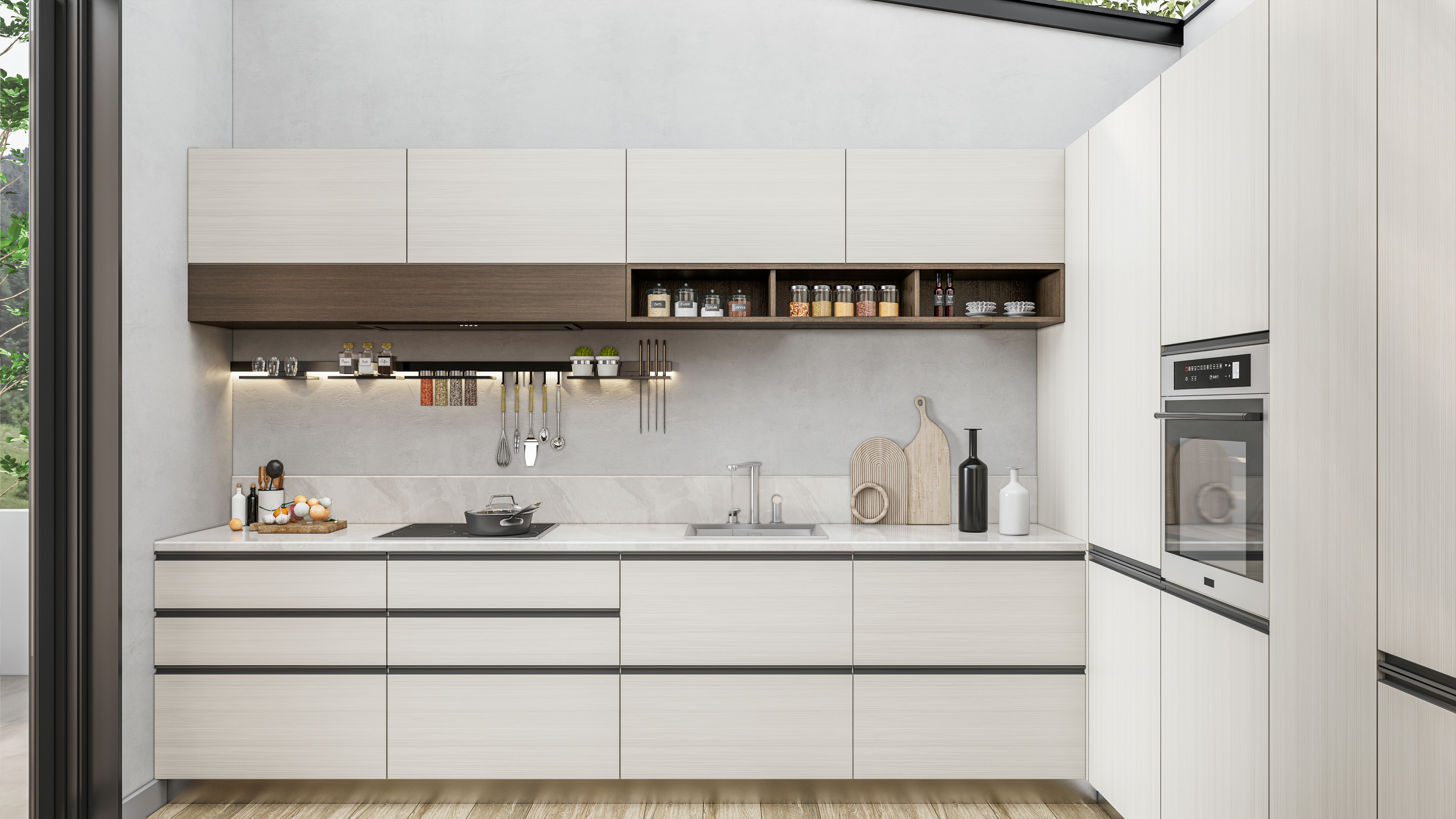 Kitchen fully parametric  Resizable manufacturable  0020 3D model_9