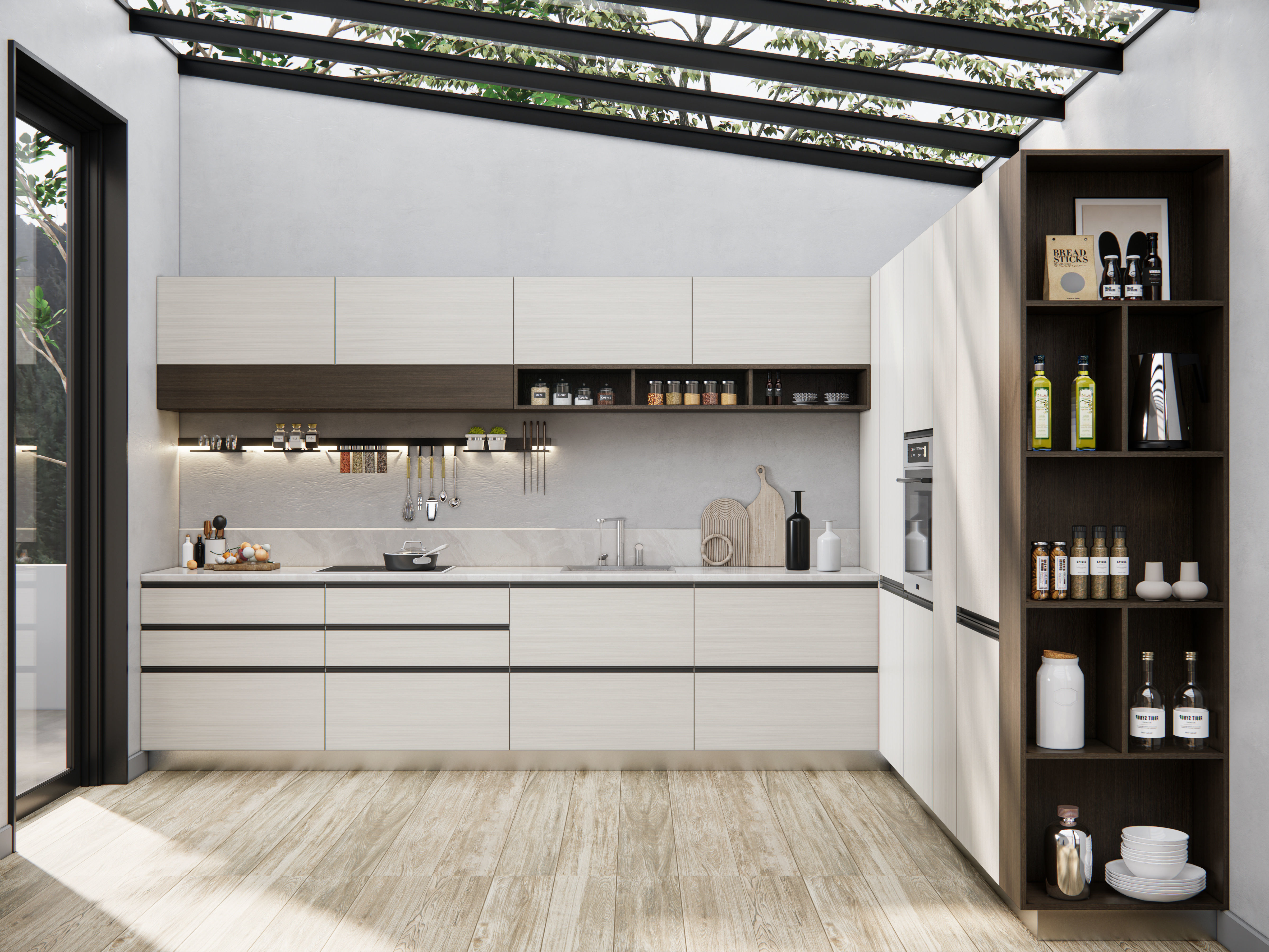 Kitchen fully parametric  Resizable manufacturable  0020 3D model_2