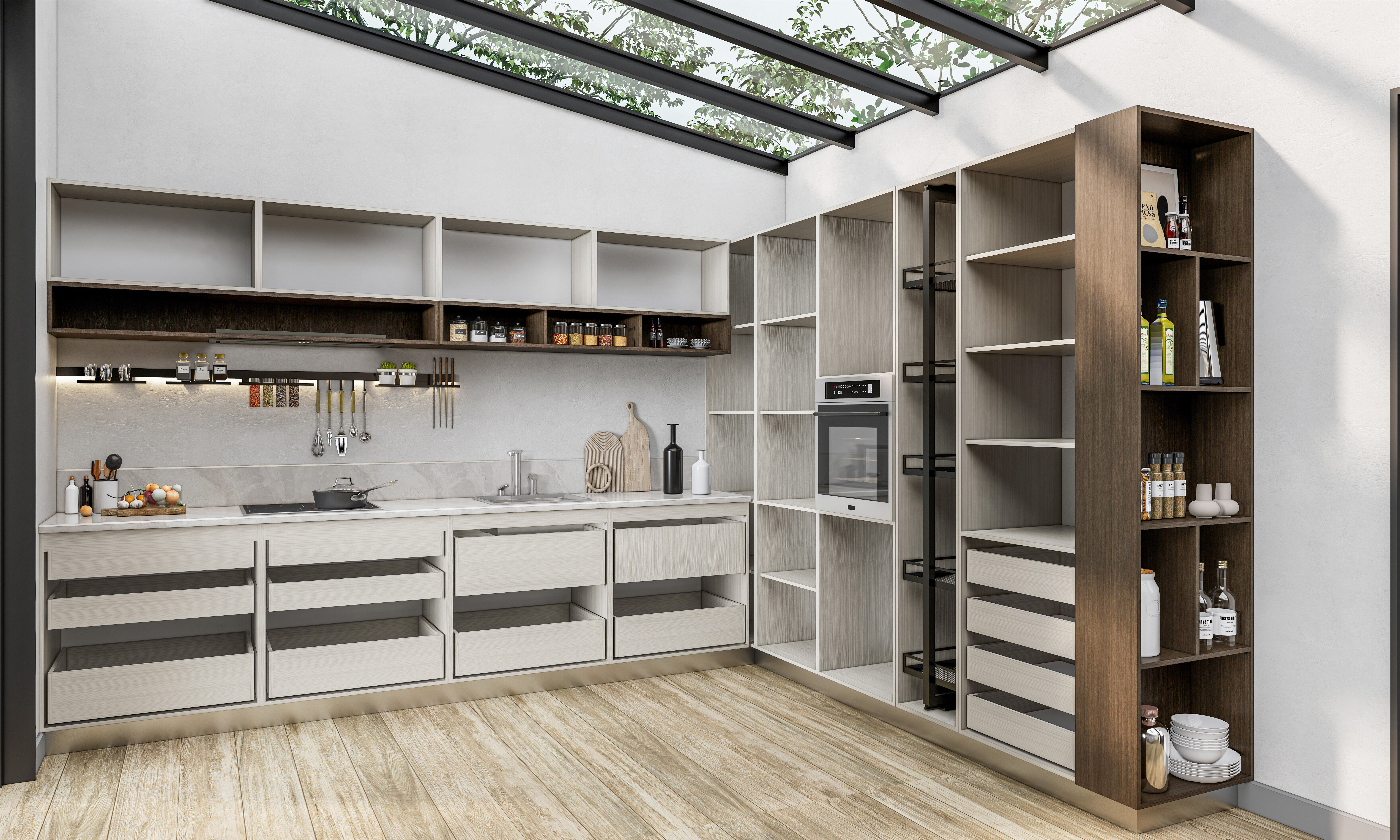 Kitchen fully parametric  Resizable manufacturable  0020 3D model_17