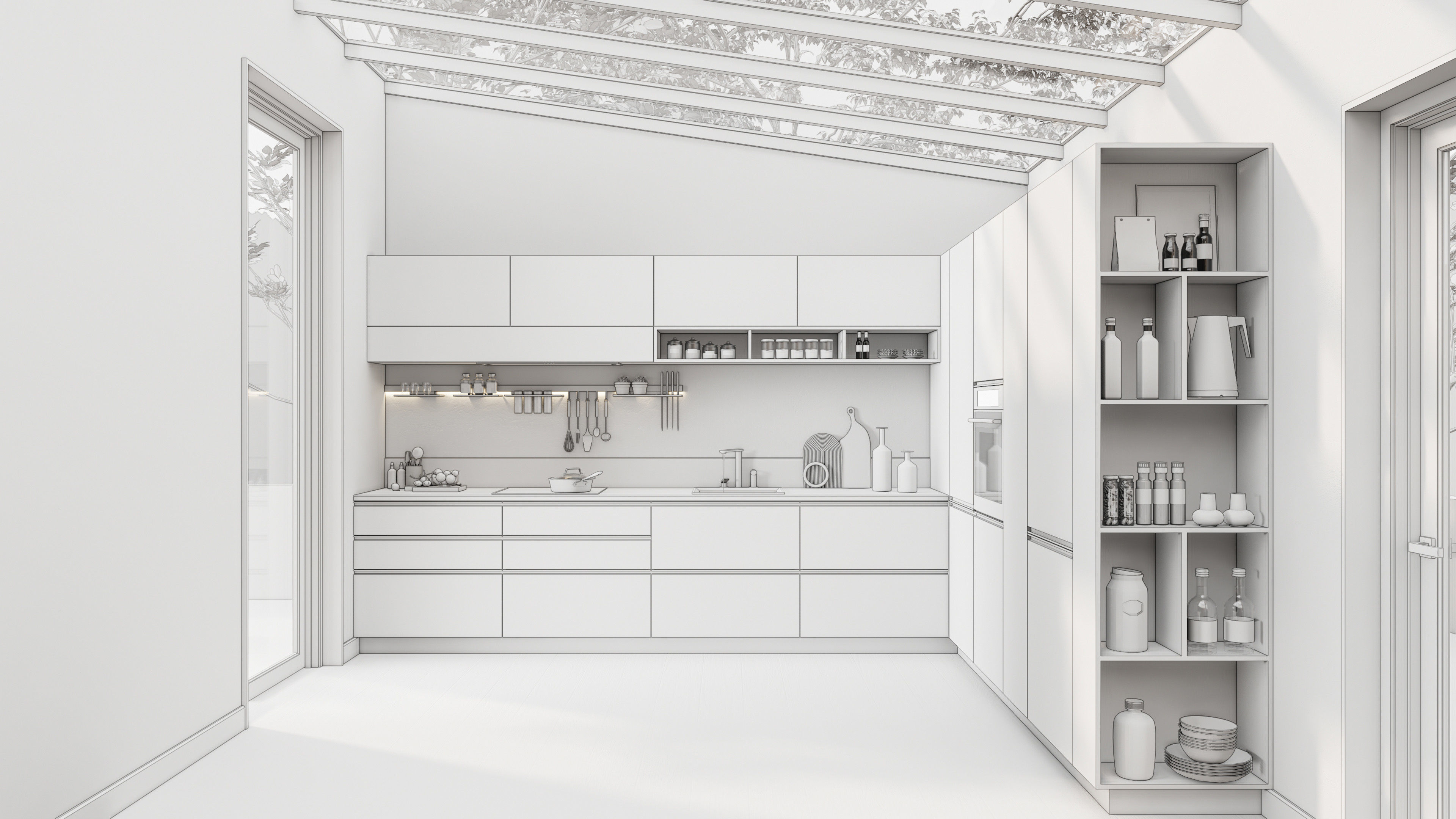 Kitchen fully parametric  Resizable manufacturable  0020 3D model_22