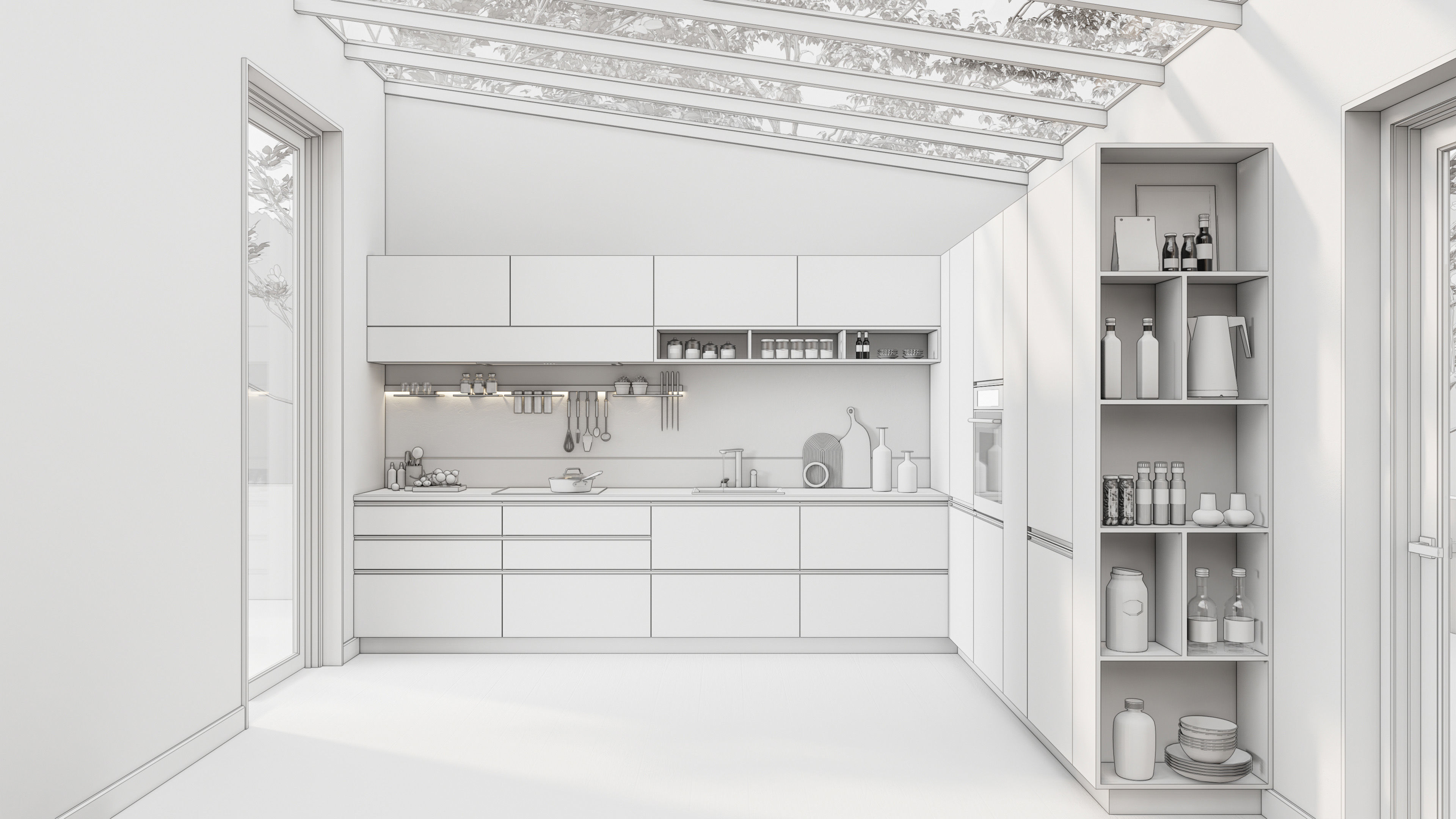 Kitchen fully parametric  Resizable manufacturable  0020 3D model_23