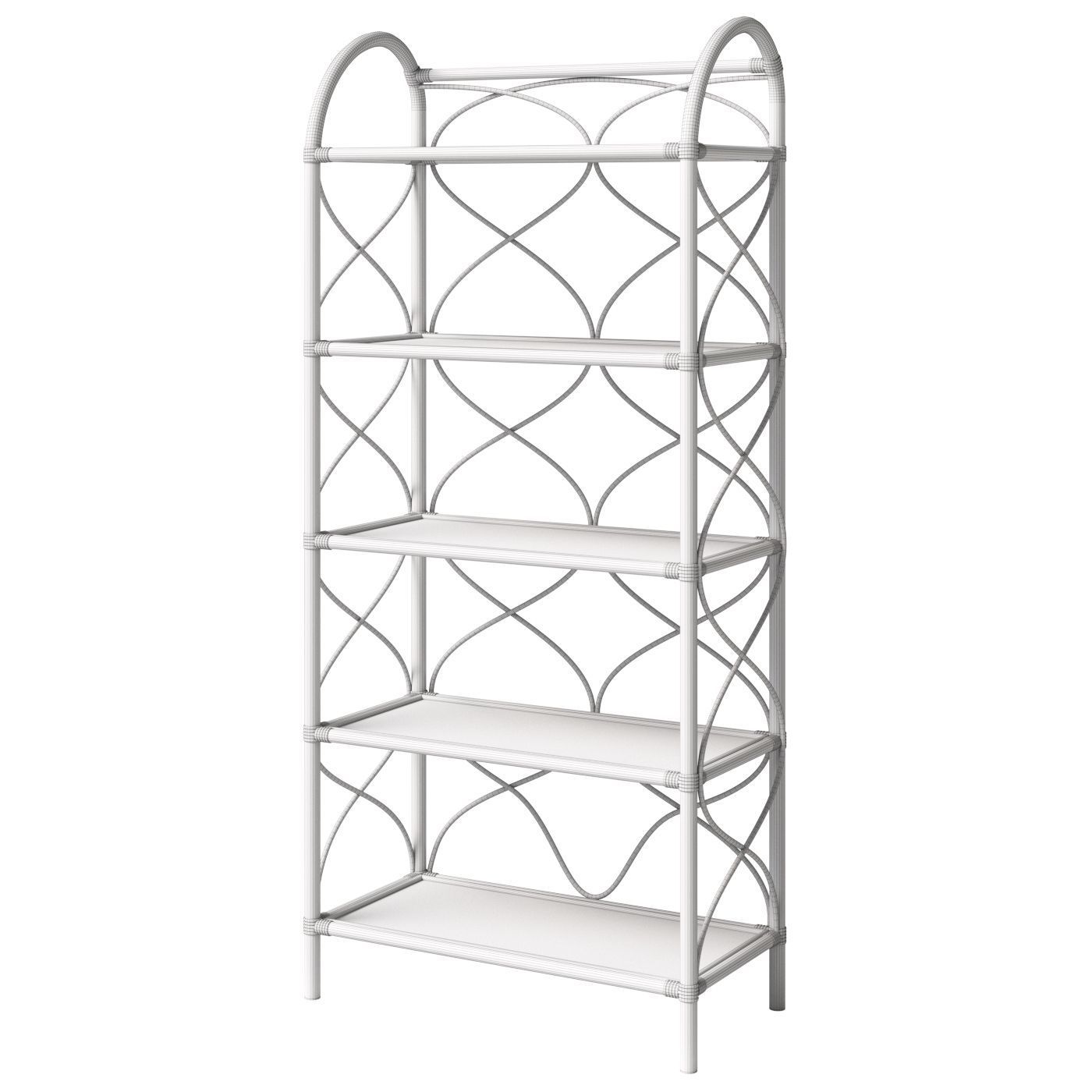 Bonton Rattan bookcase 3D model_4
