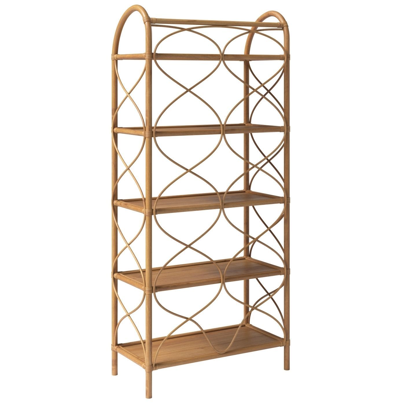 Bonton Rattan bookcase 3D model_1