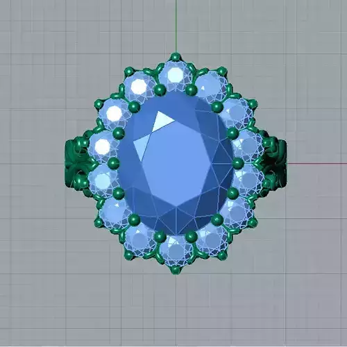 Women oval rubby ring