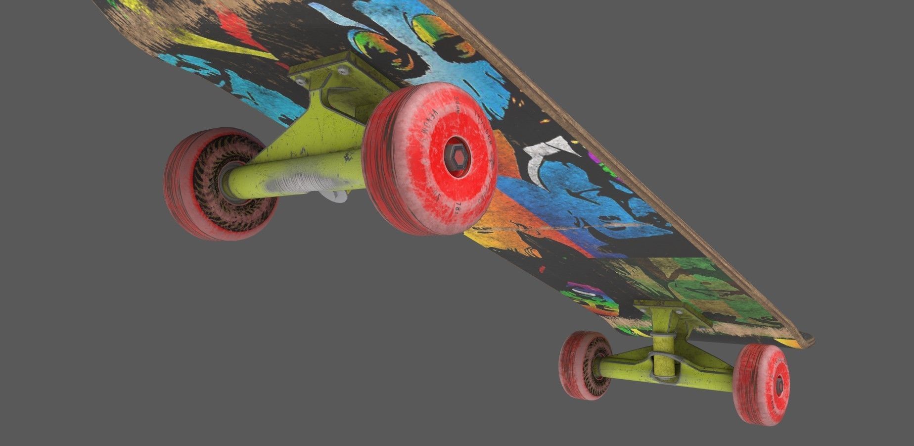 Skate Board Low-poly 3D model_3