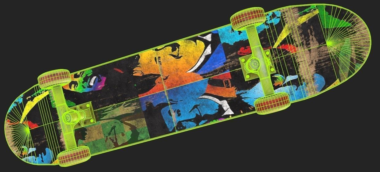 Skate Board Low-poly 3D model_4
