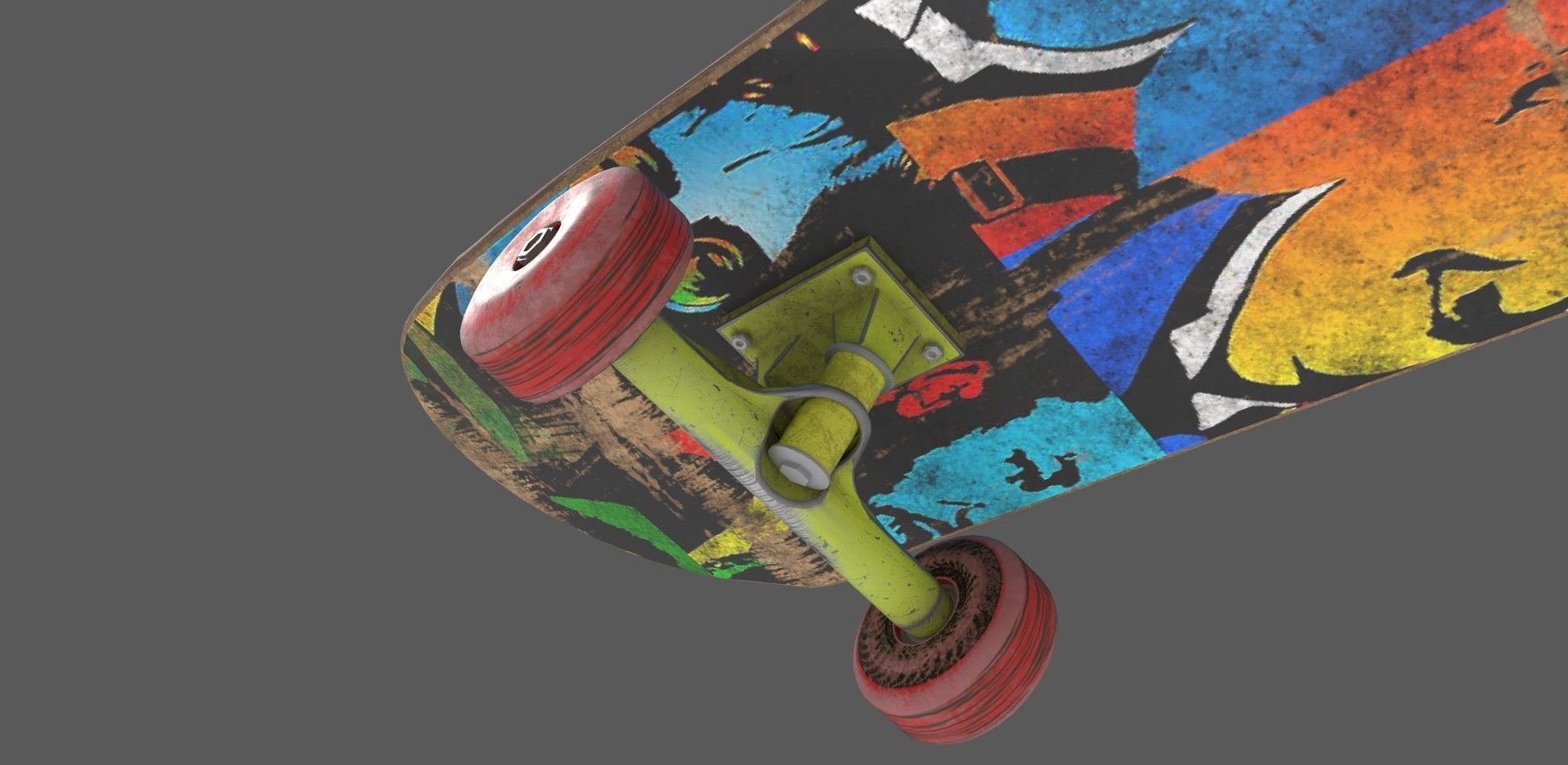 Skate Board Low-poly 3D model_2