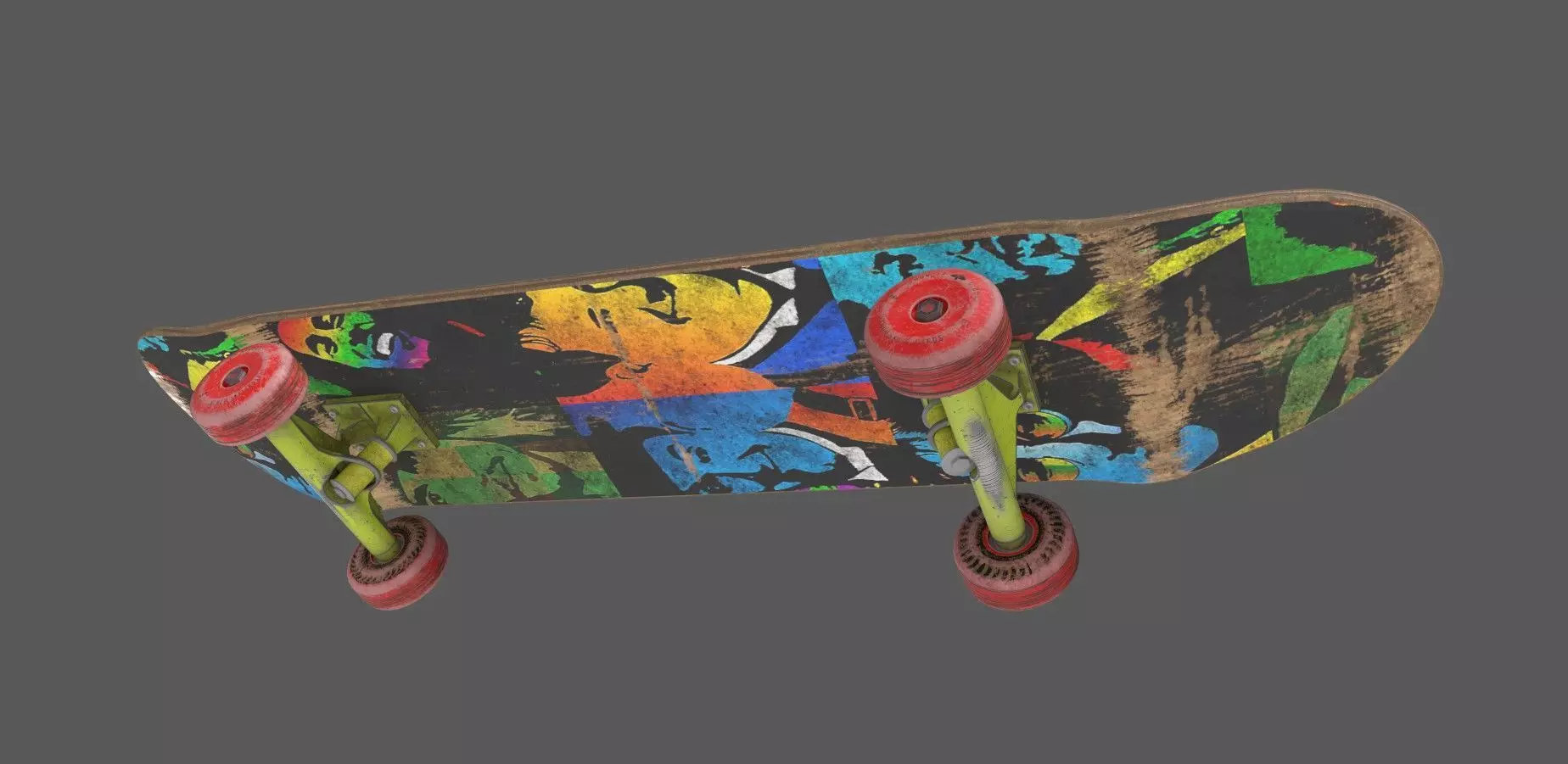 Skate Board Low-poly 3D model_0