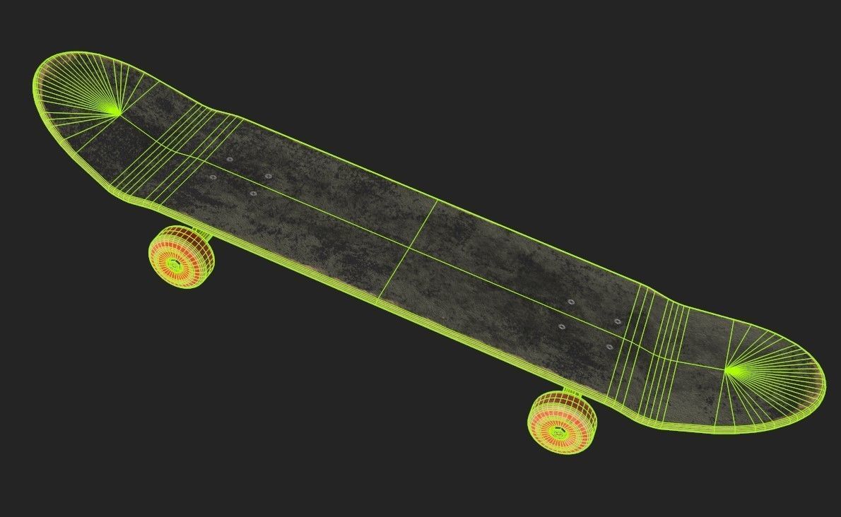 Skate Board Low-poly 3D model_5