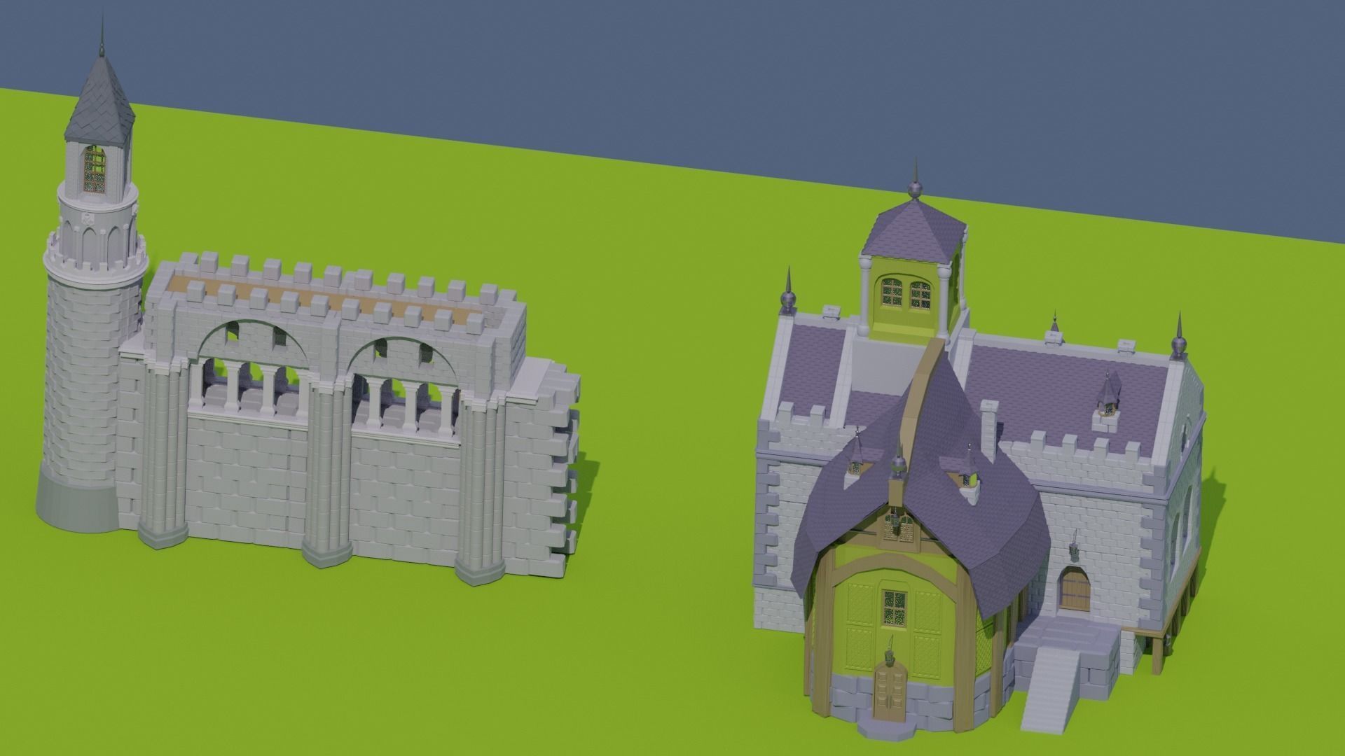 Kitbash Fantasy Medieval Assets Middle-Poly 3D model_3