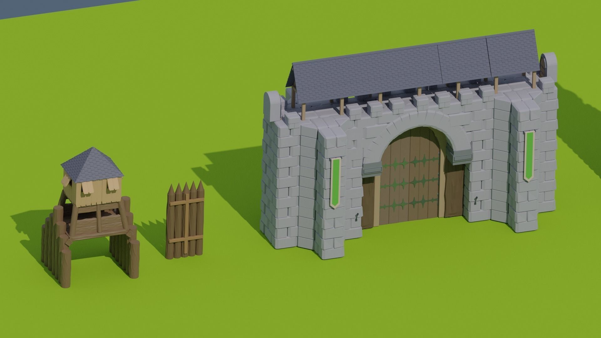 Kitbash Fantasy Medieval Assets Middle-Poly 3D model_6