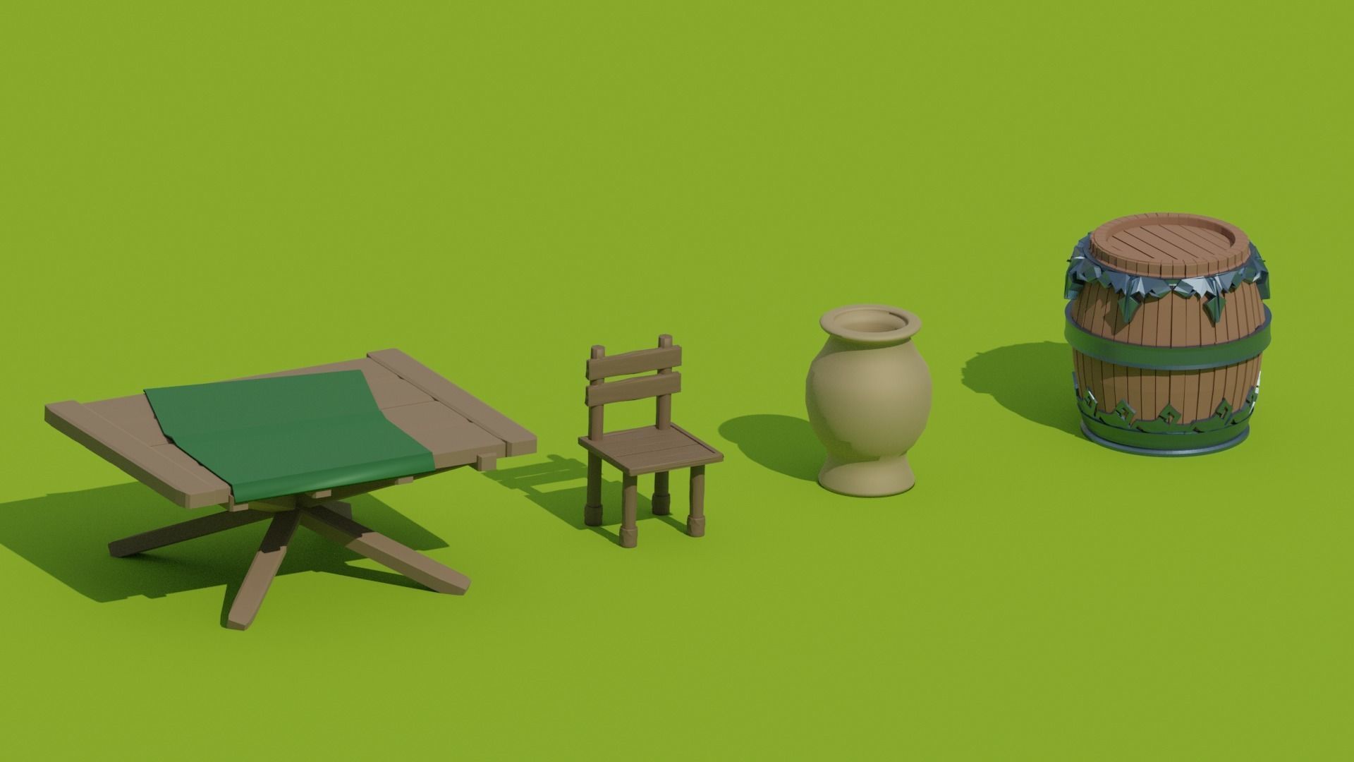 Kitbash Fantasy Medieval Assets Middle-Poly 3D model_4