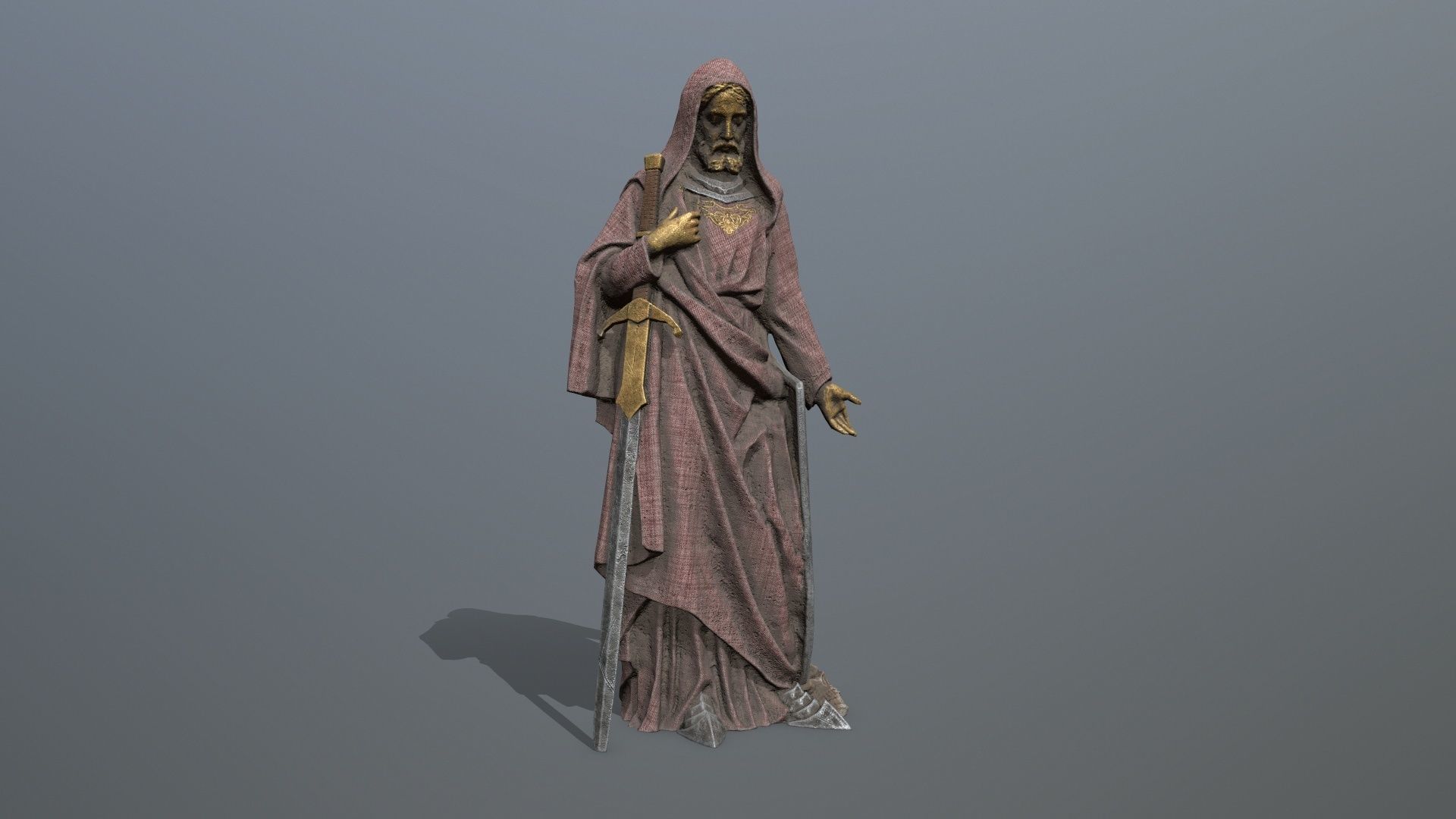 statue 3 Low-poly 3D model_2