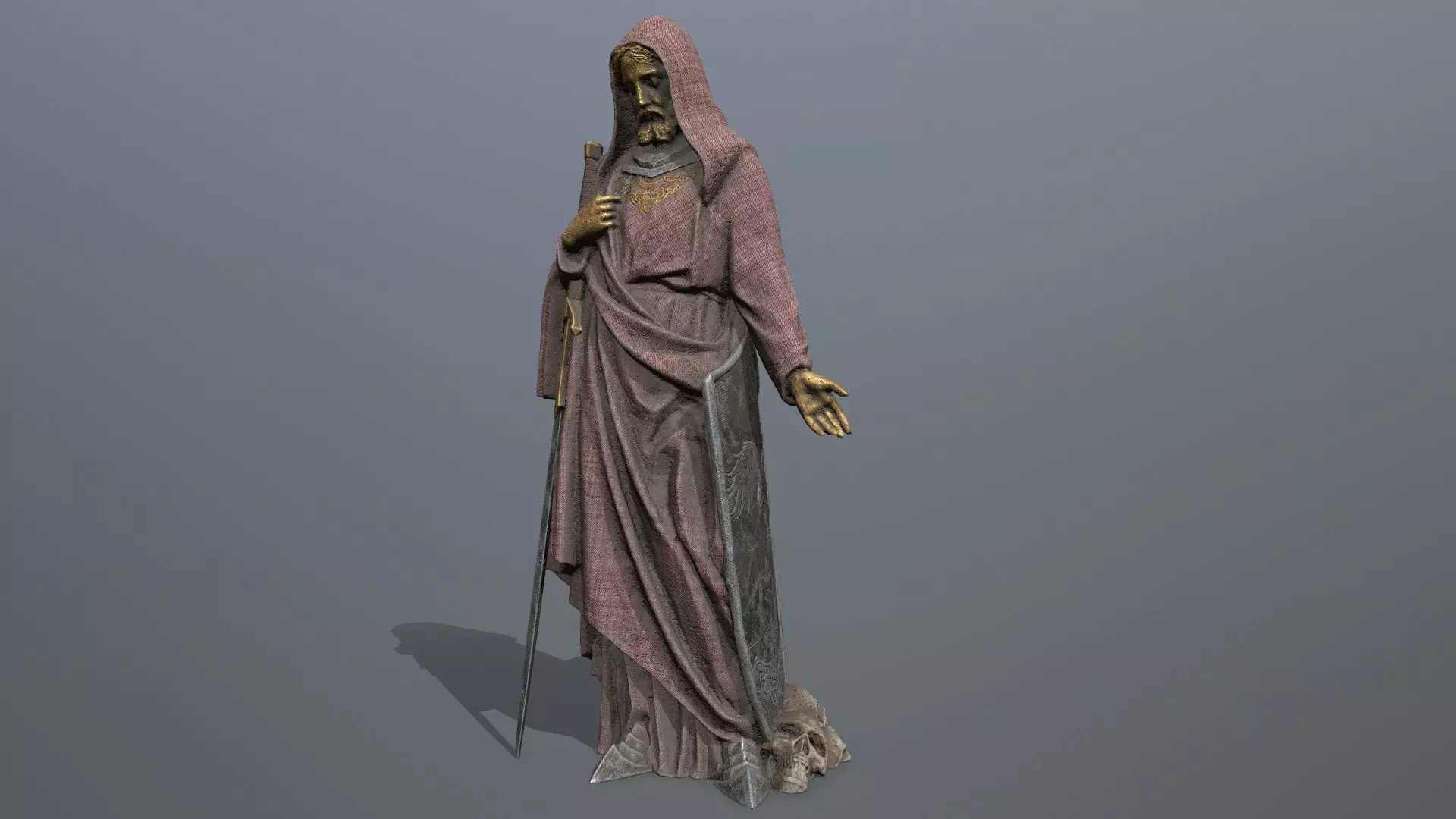 statue 3 Low-poly 3D model_0