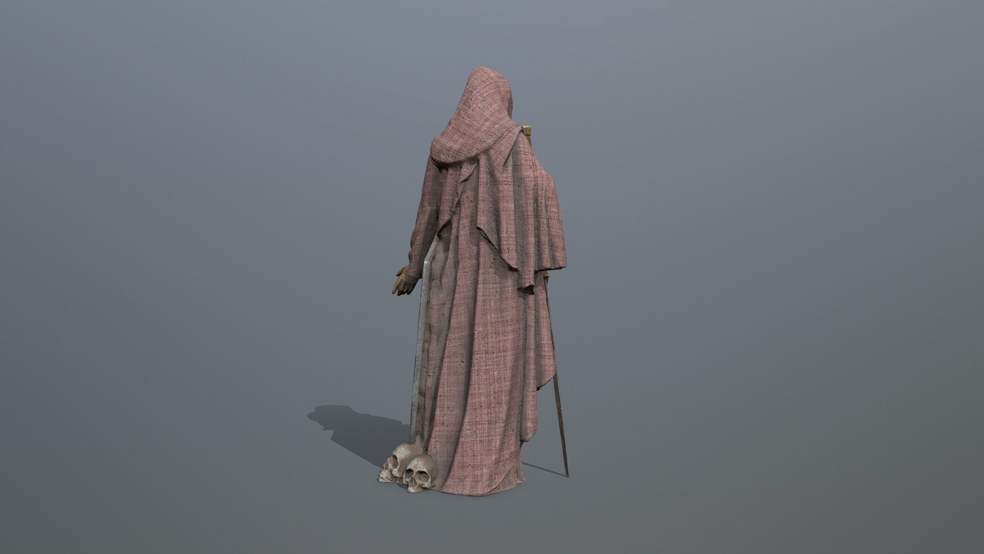 statue 3 Low-poly 3D model_5
