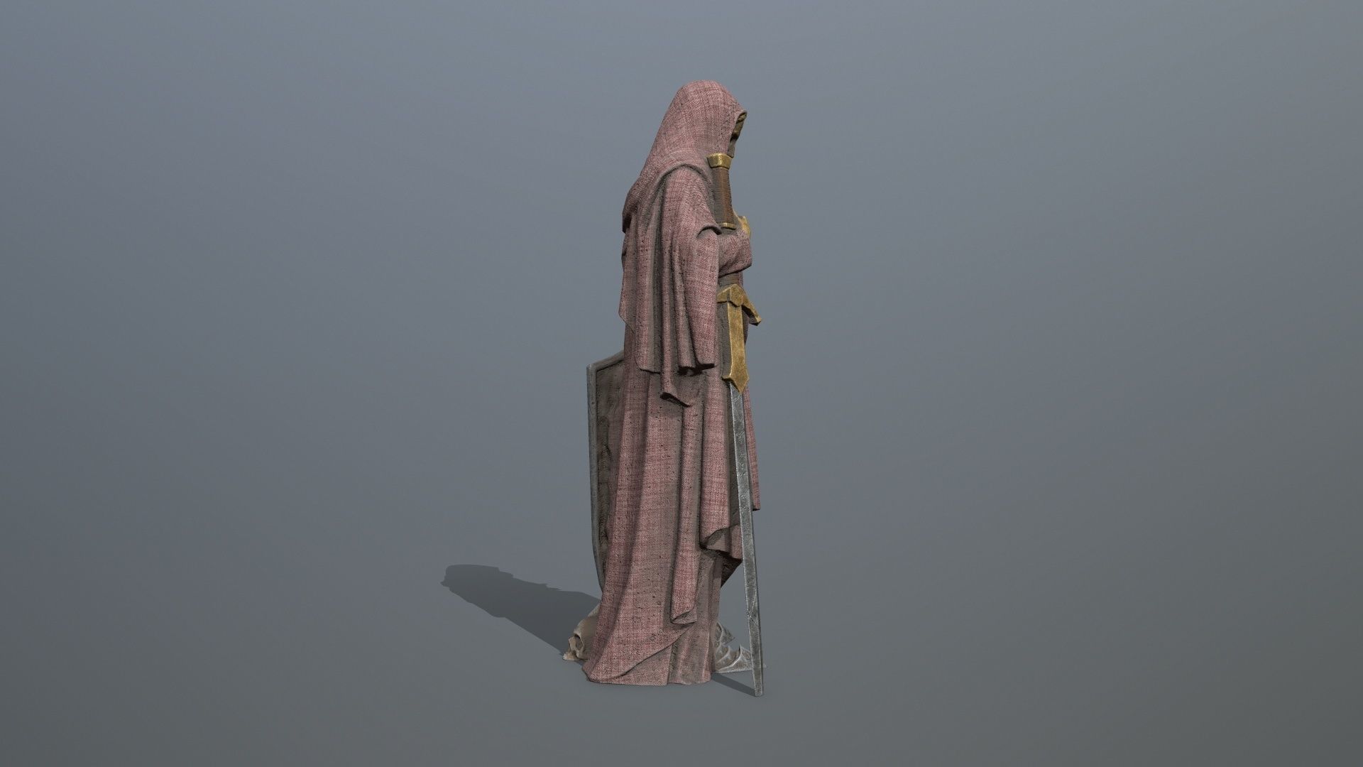 statue 3 Low-poly 3D model_4