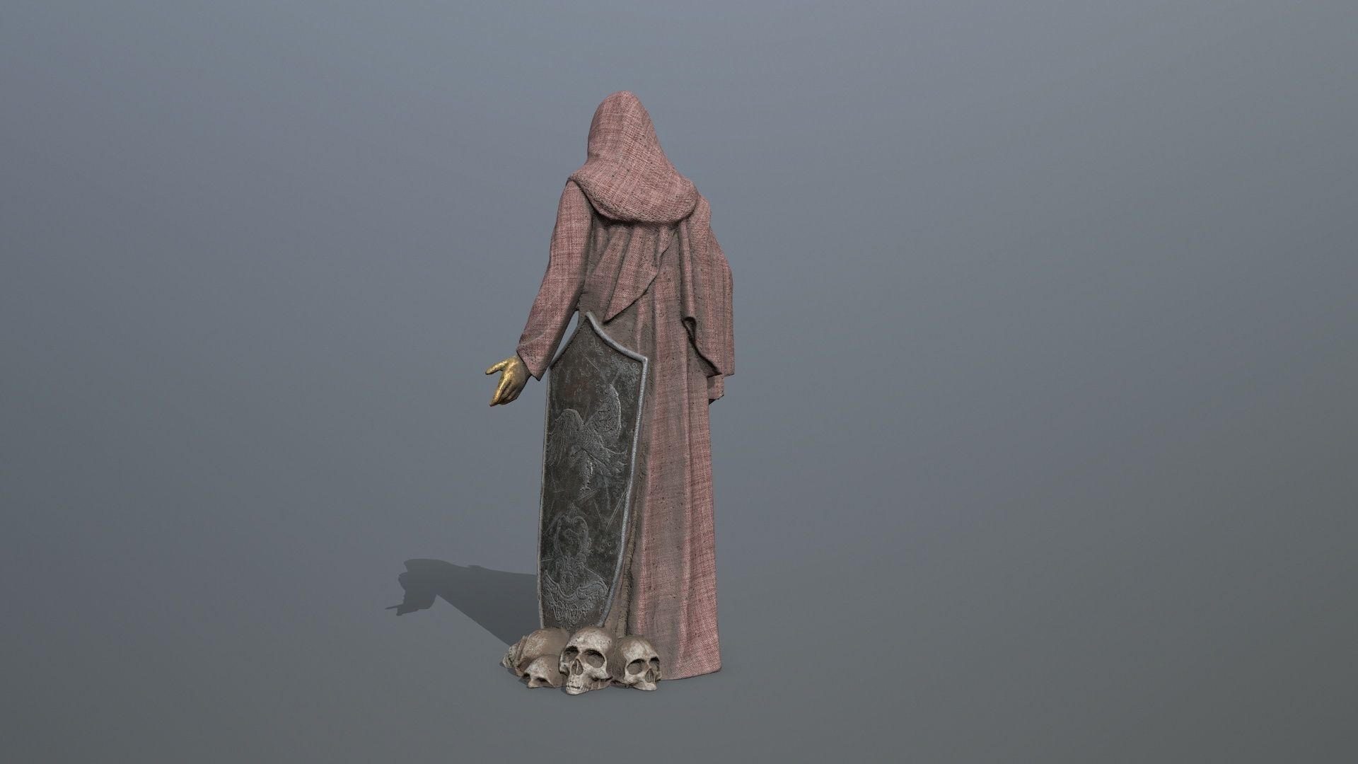 statue 3 Low-poly 3D model_6