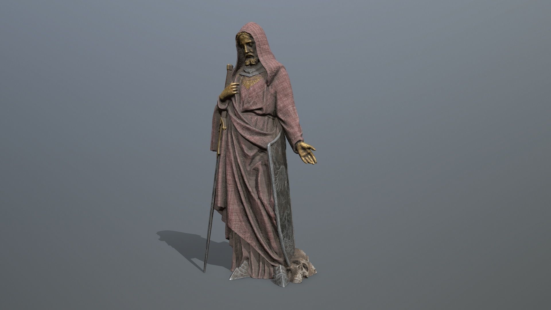 statue 3 Low-poly 3D model_1