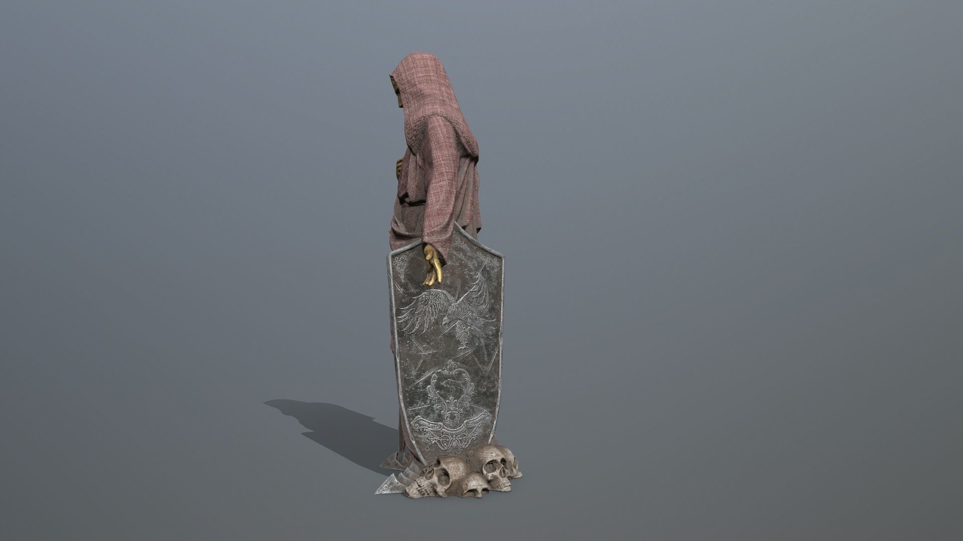 statue 3 Low-poly 3D model_7