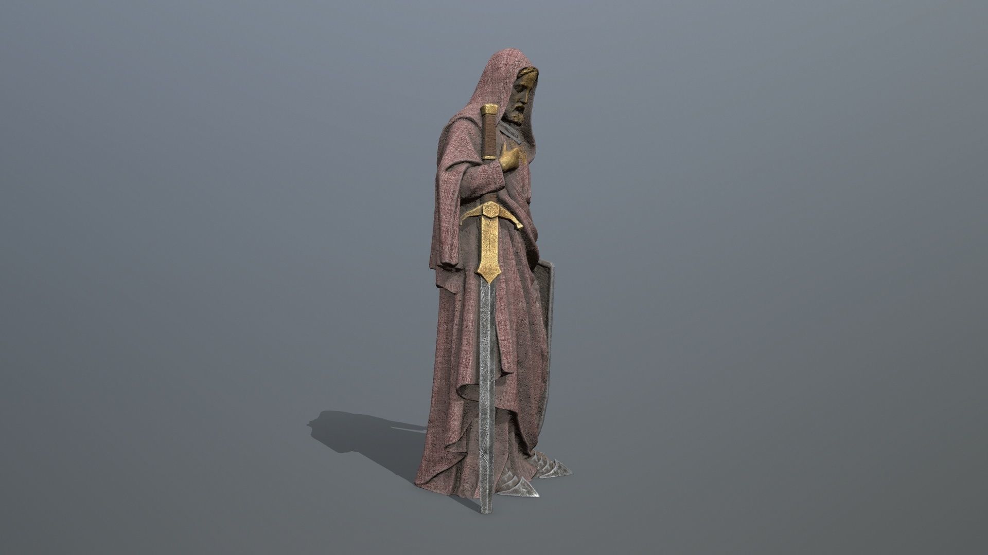statue 3 Low-poly 3D model_3