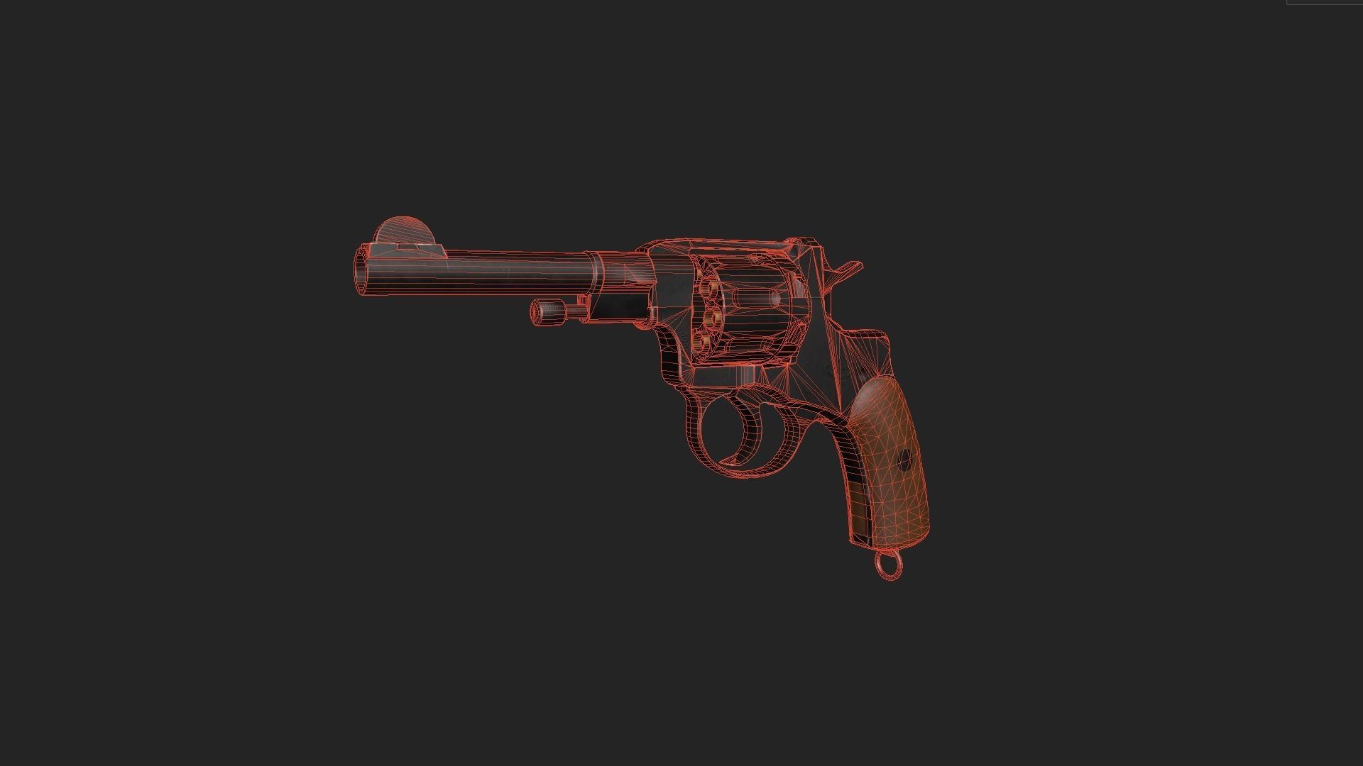 Nagant M1895 Revolver Low-poly 3D model_15