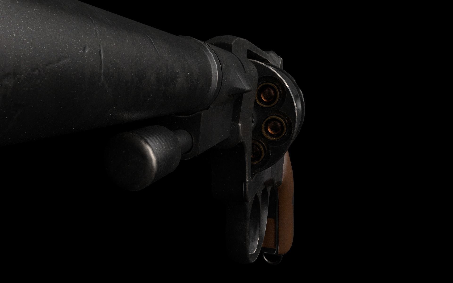Nagant M1895 Revolver Low-poly 3D model_13