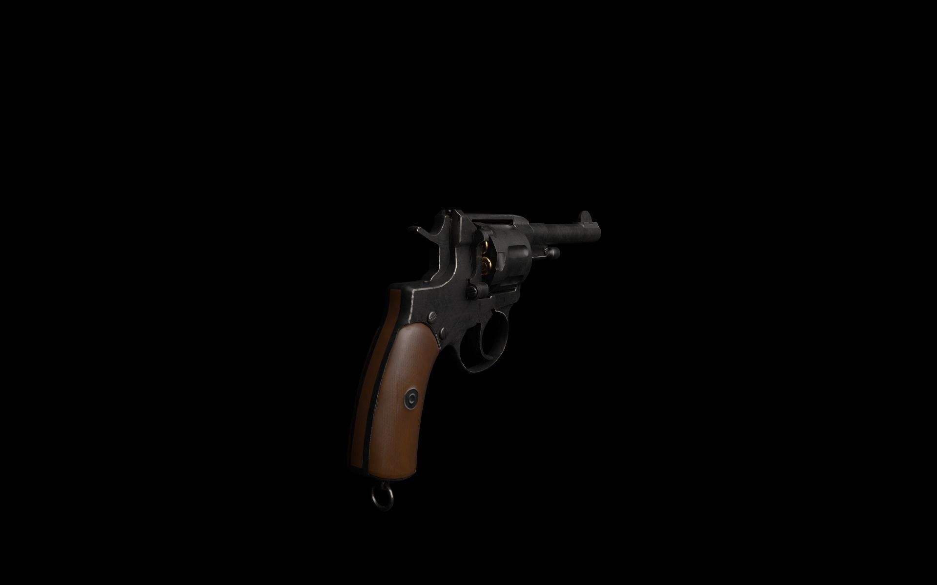 Nagant M1895 Revolver Low-poly 3D model_4