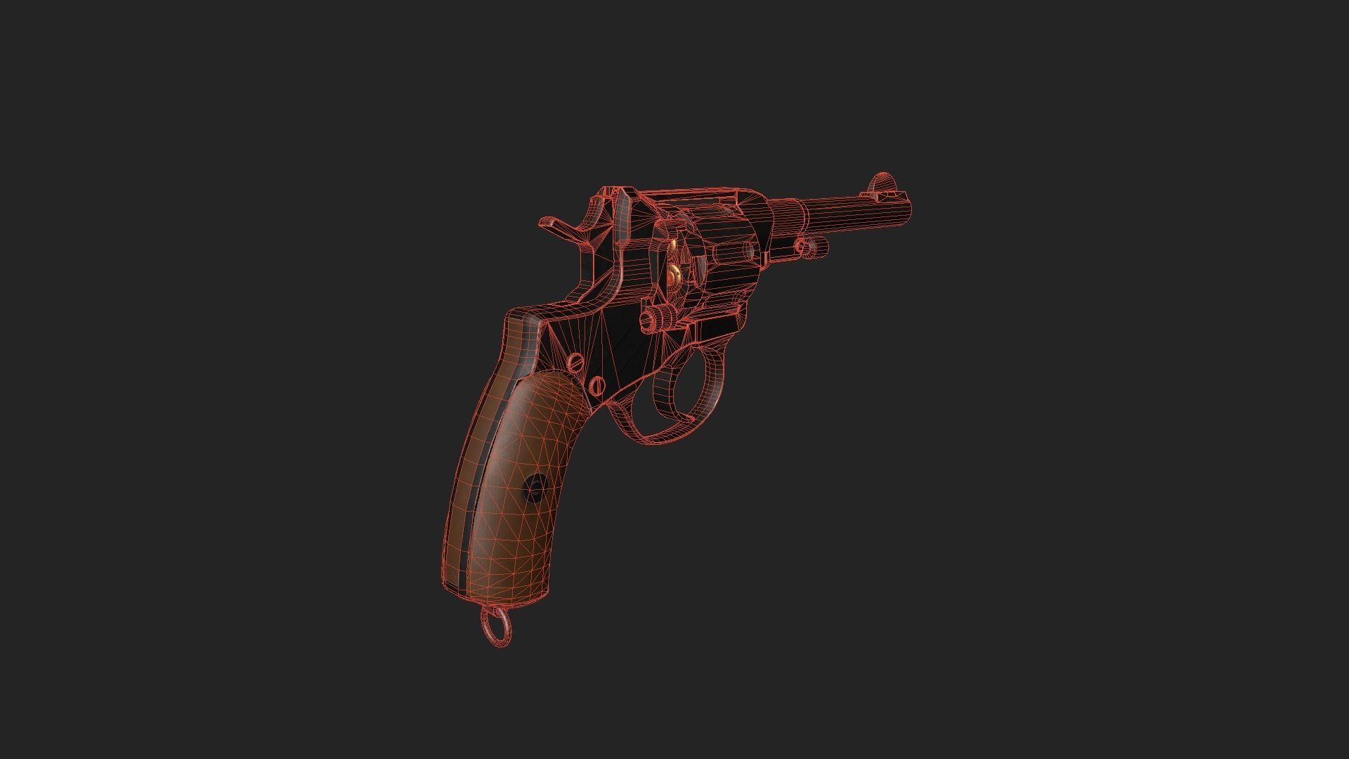 Nagant M1895 Revolver Low-poly 3D model_16