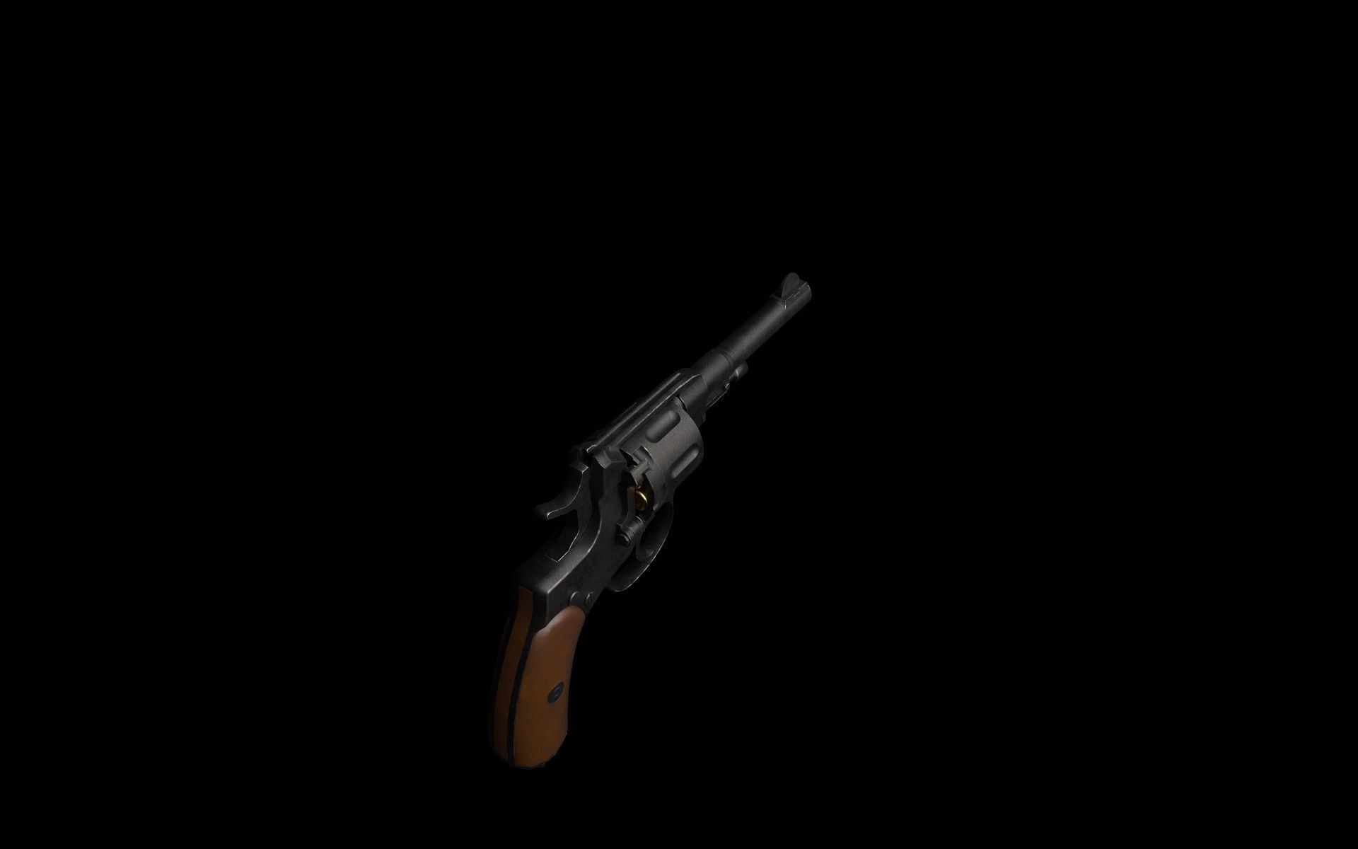 Nagant M1895 Revolver Low-poly 3D model_11