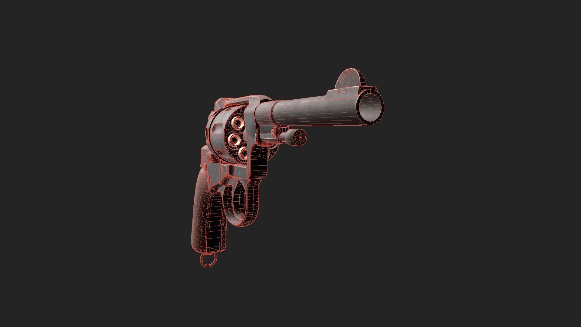 Nagant M1895 Revolver Low-poly 3D model_17
