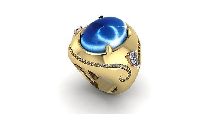 Sapphire ring 3D print model