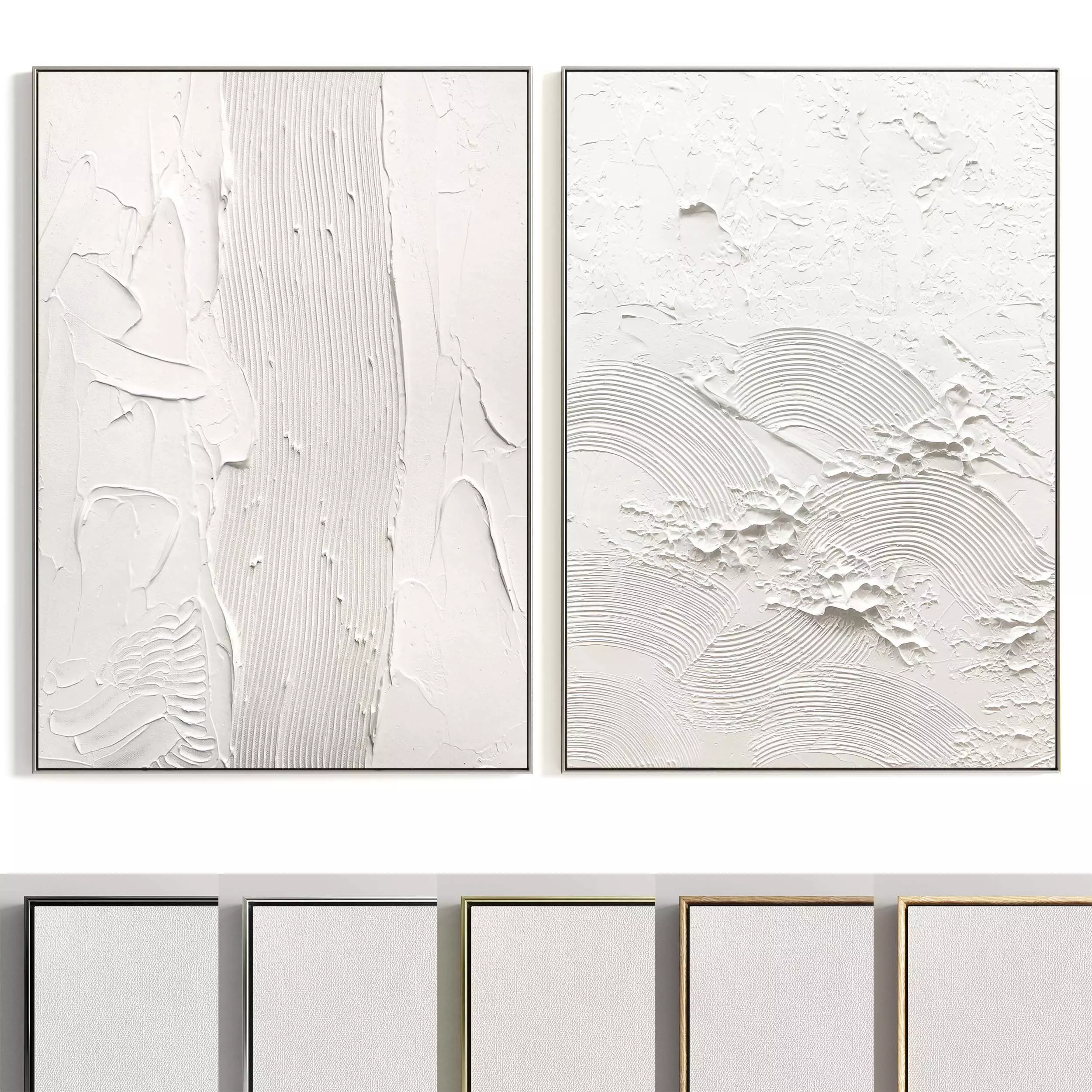 Plaster Two Photo Frame 361 Low-poly 3D model_0