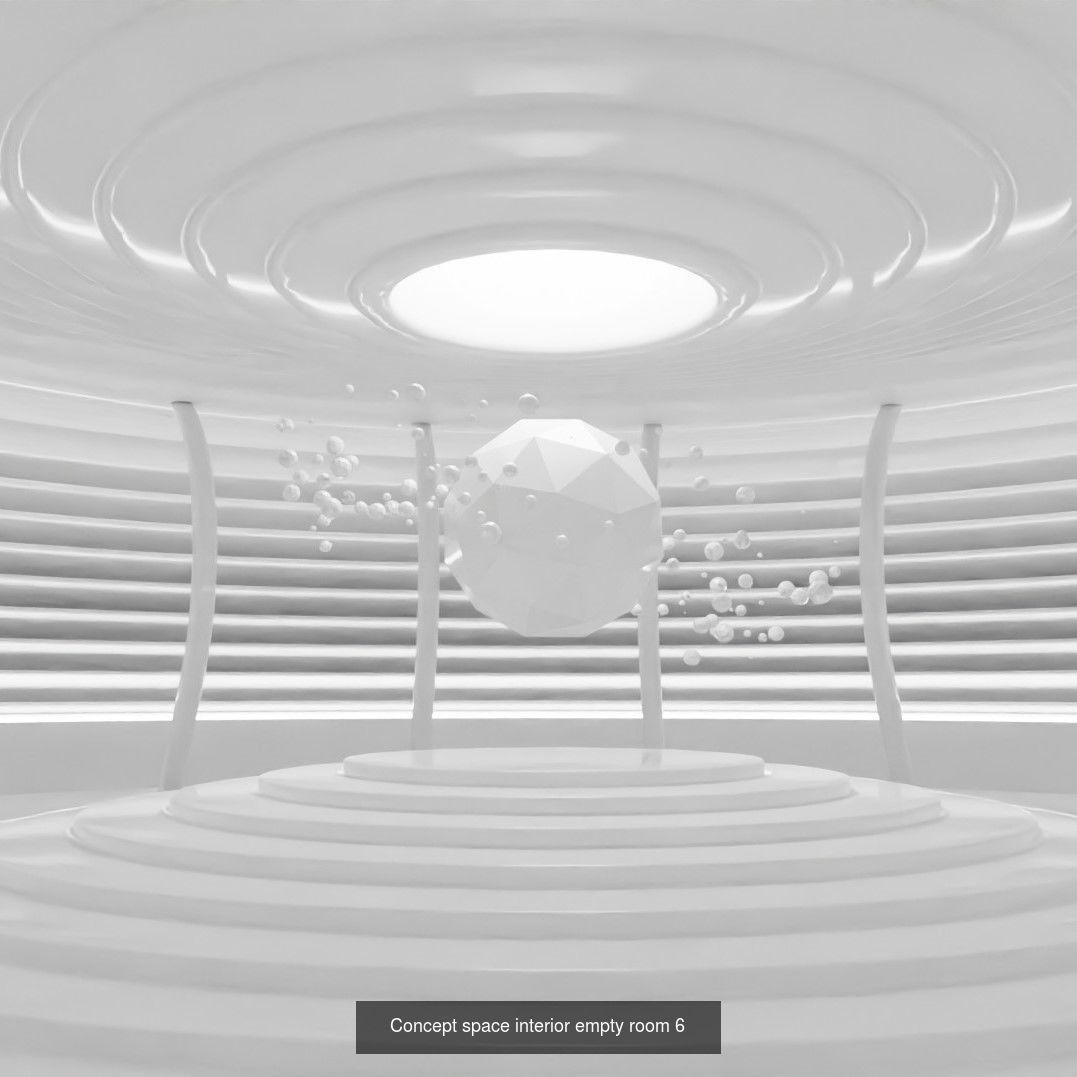 Concept space interior empty rooms 3D Model Collection_6