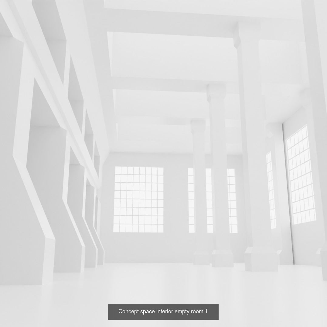 Concept space interior empty rooms 3D Model Collection_1