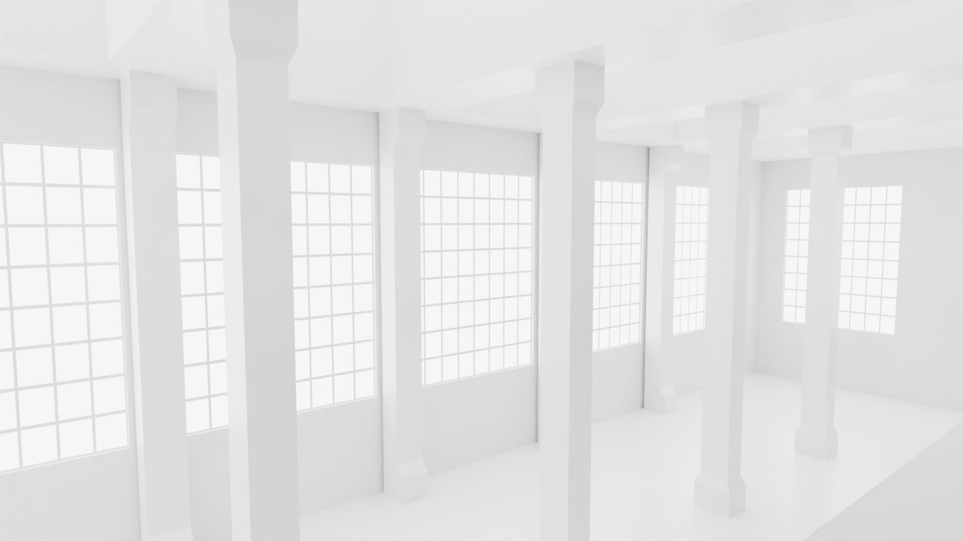 Concept space interior empty rooms 3D Model Collection_12