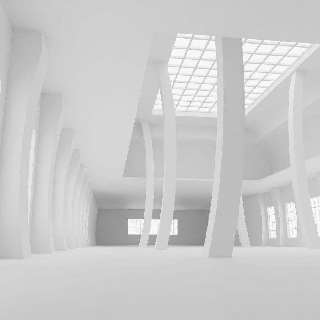 Concept space interior empty rooms 3D Model Collection_34