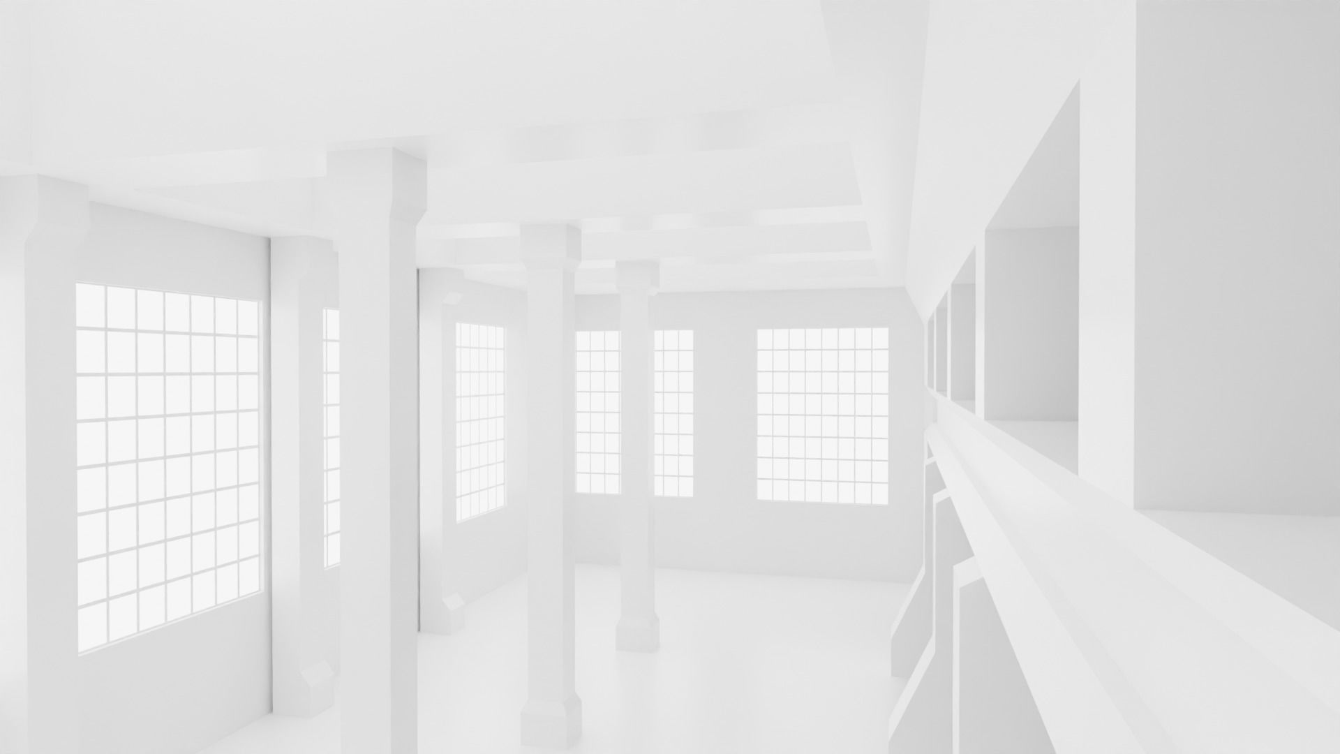 Concept space interior empty rooms 3D Model Collection_15