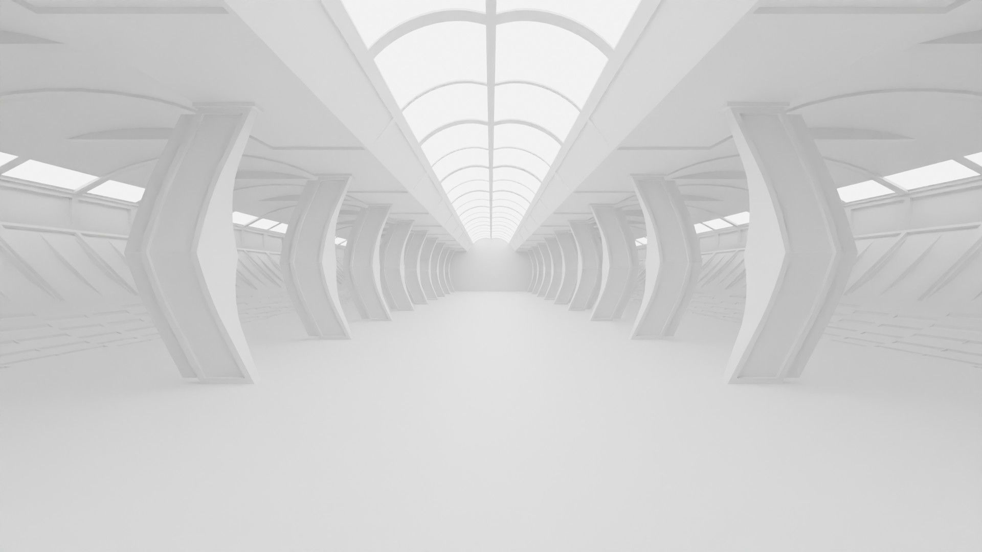Concept space interior empty rooms 3D Model Collection_39