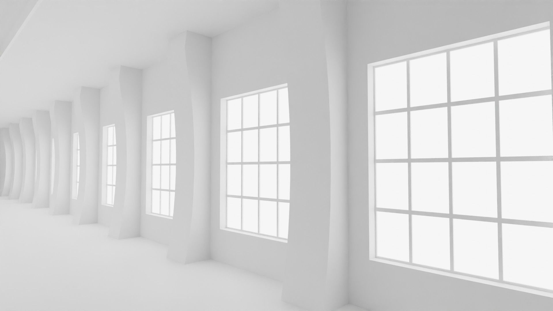 Concept space interior empty rooms 3D Model Collection_36