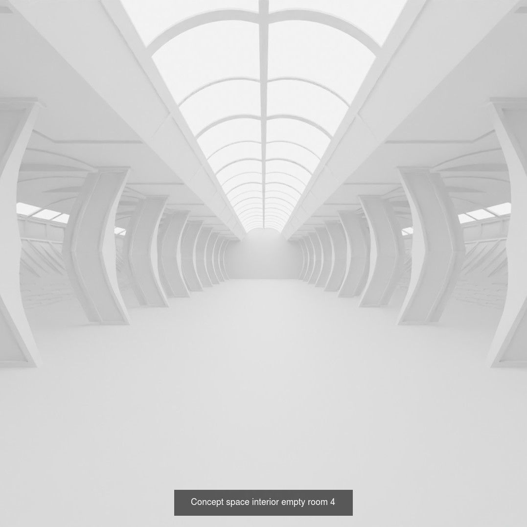 Concept space interior empty rooms 3D Model Collection_4