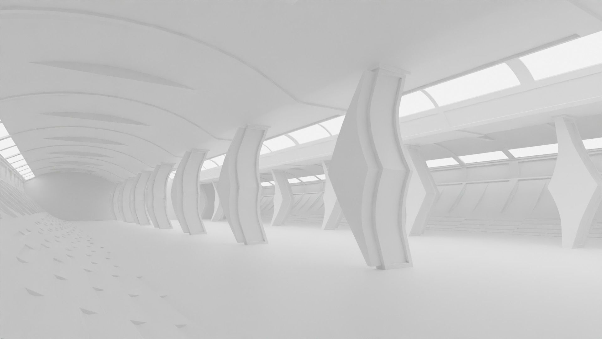 Concept space interior empty rooms 3D Model Collection_40