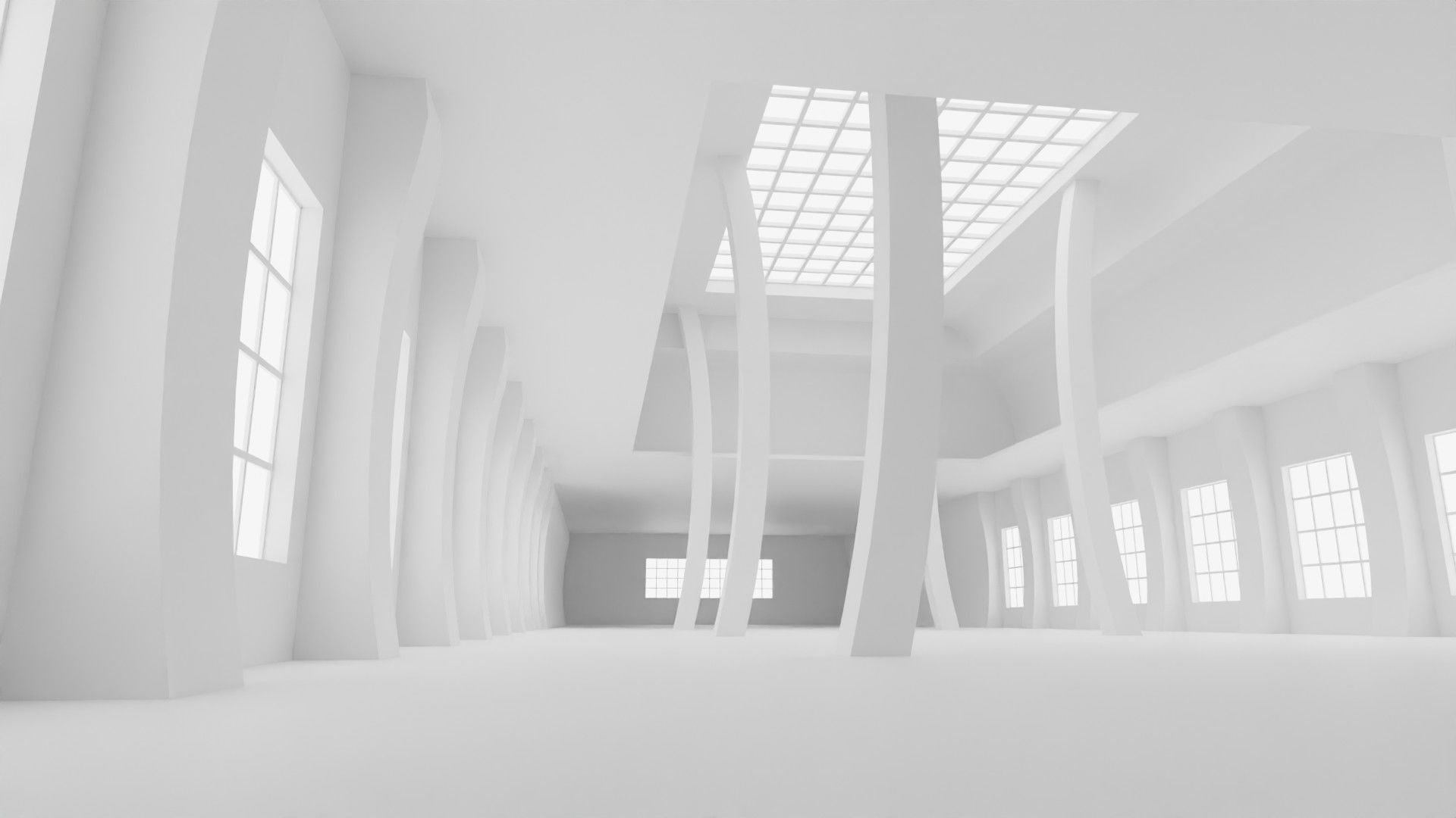 Concept space interior empty rooms 3D Model Collection_32