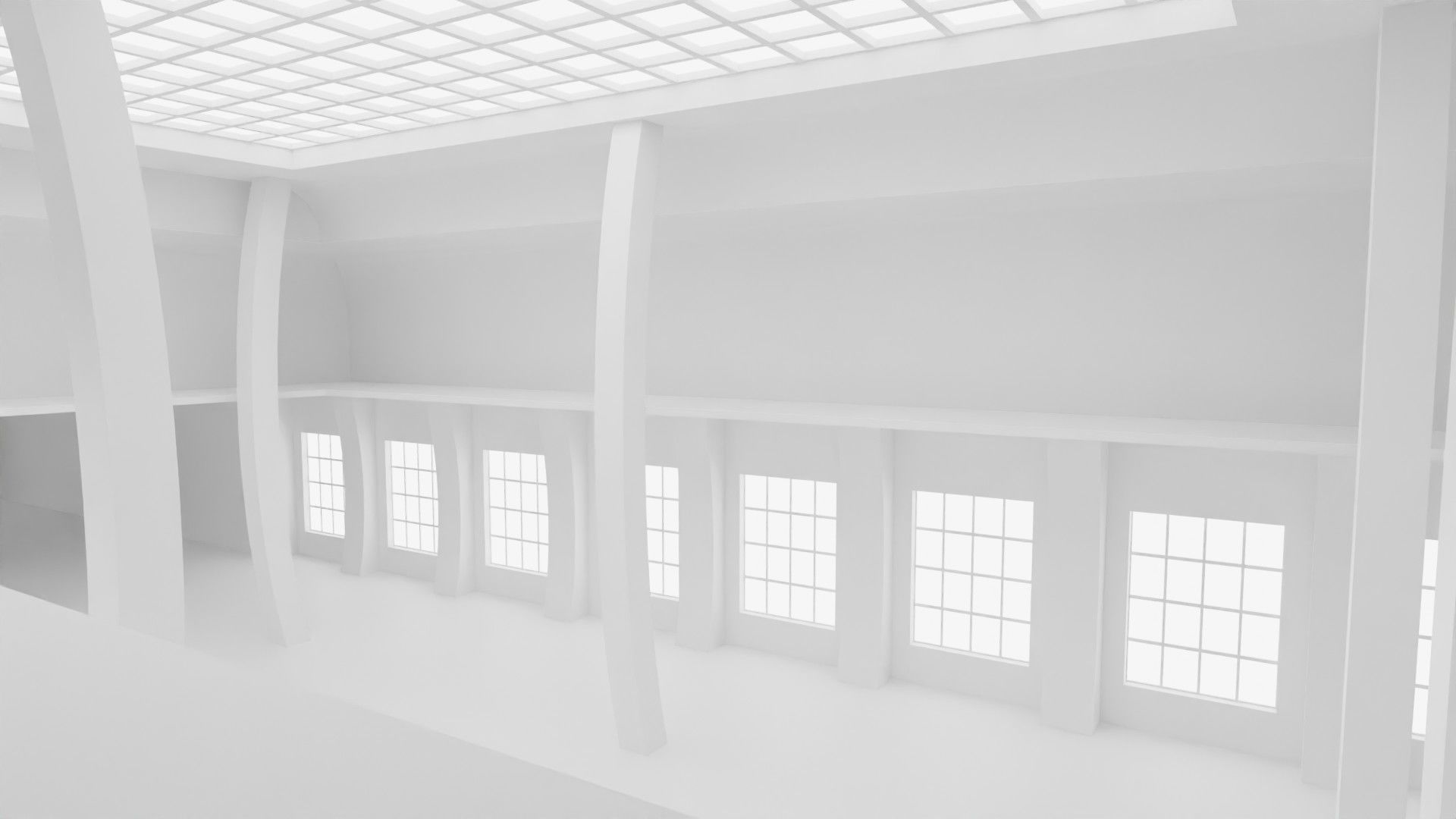 Concept space interior empty rooms 3D Model Collection_31